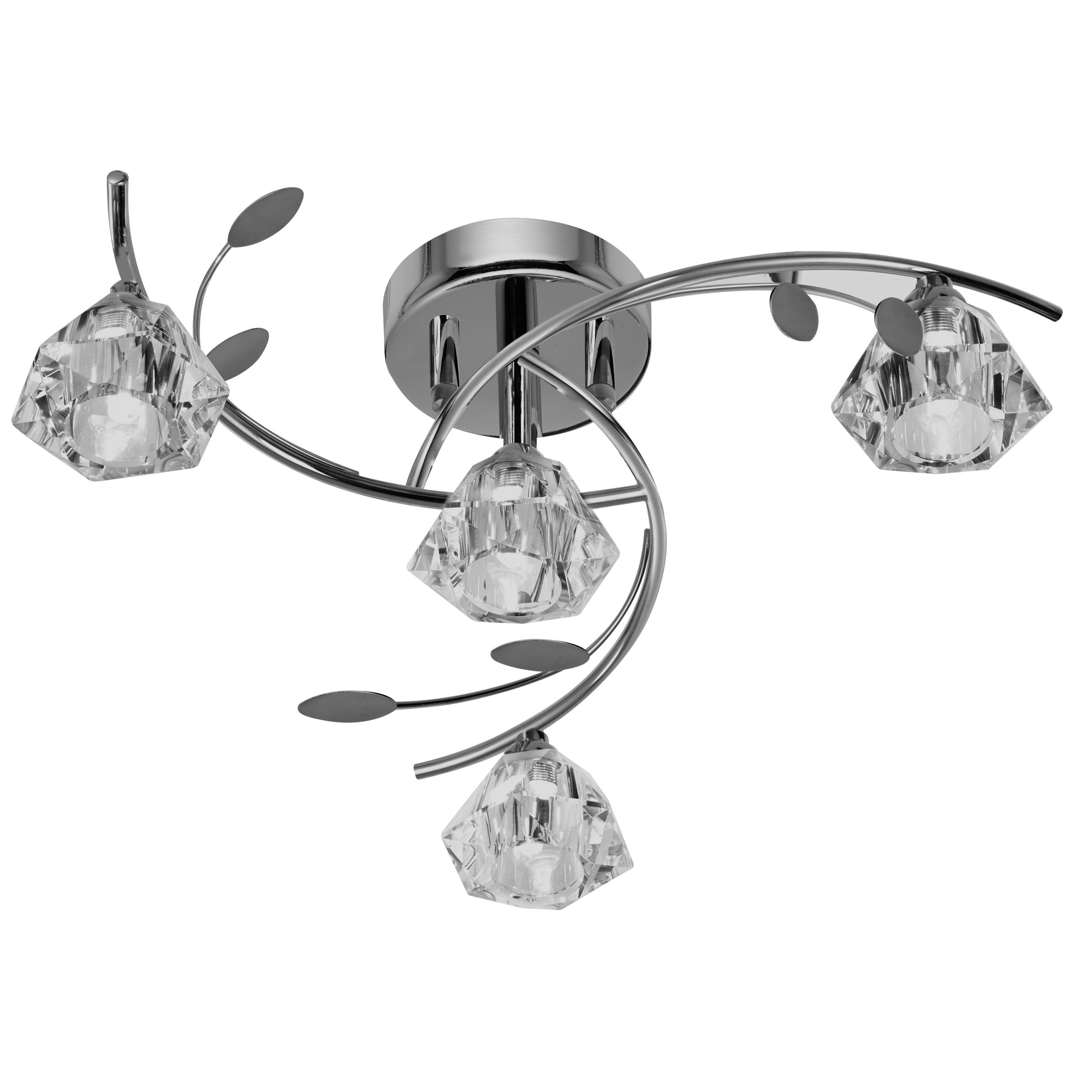 Chrome - Lighting Collection - Aurelia 4Lt Semi-Flush - Chrome & Clear Glass - 3
