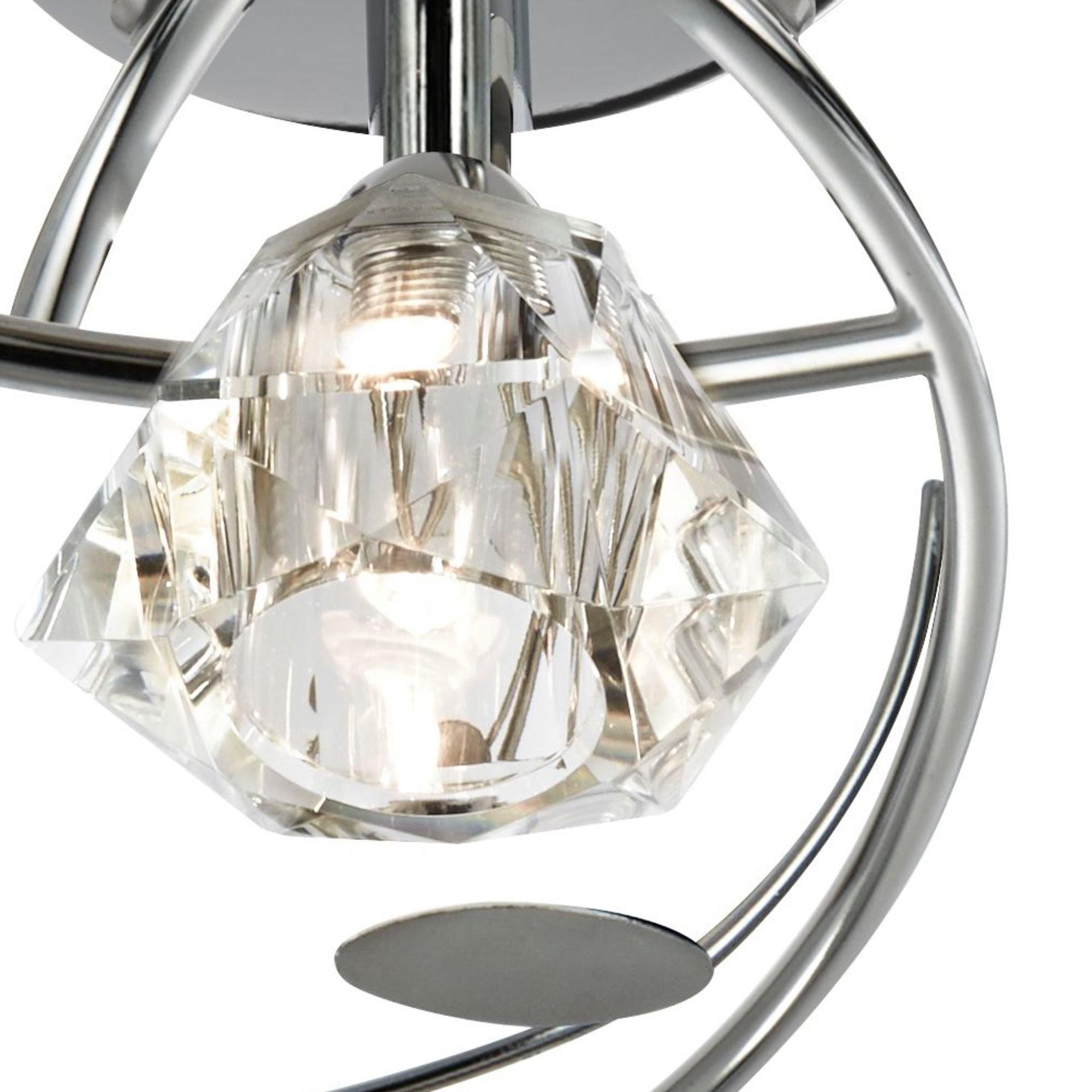 Chrome - Lighting Collection - Aurelia 4Lt Semi-Flush - Chrome & Clear Glass - 4