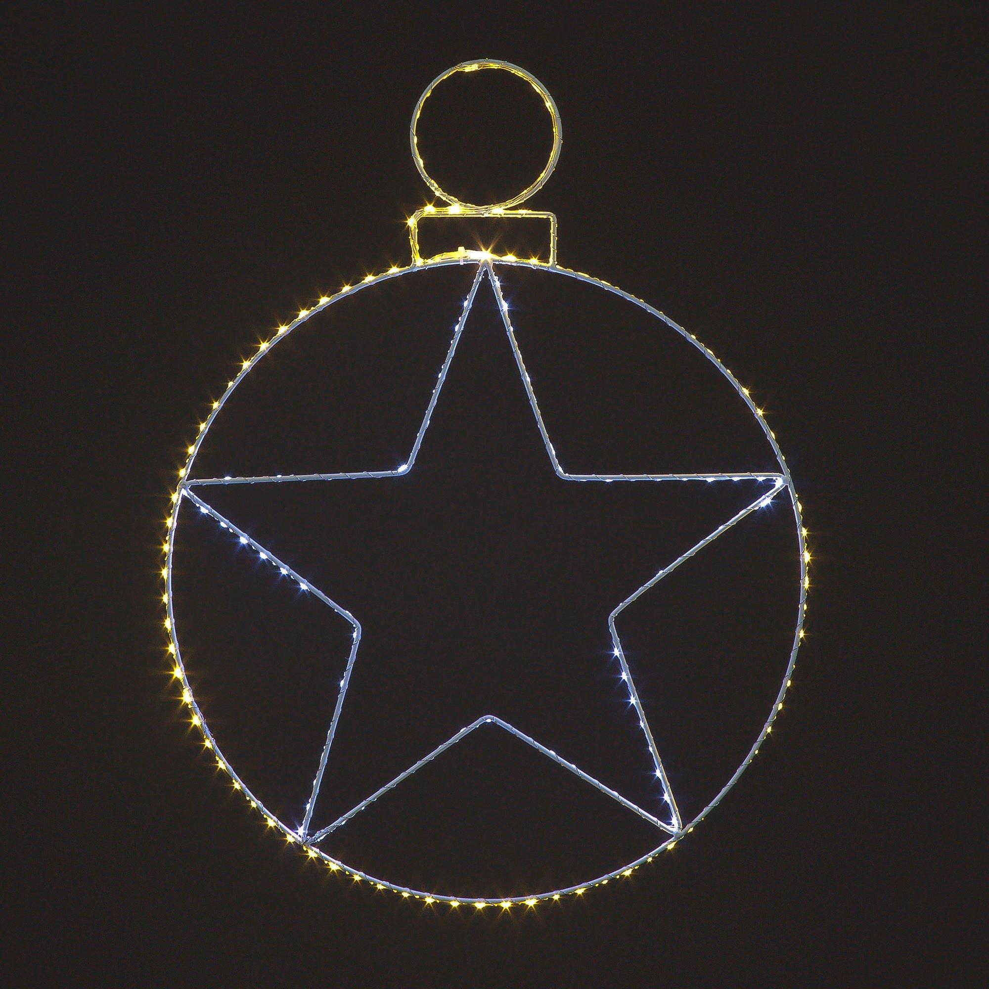White - Snowtime - 50cm LED Bauble with inset Star Silhouette