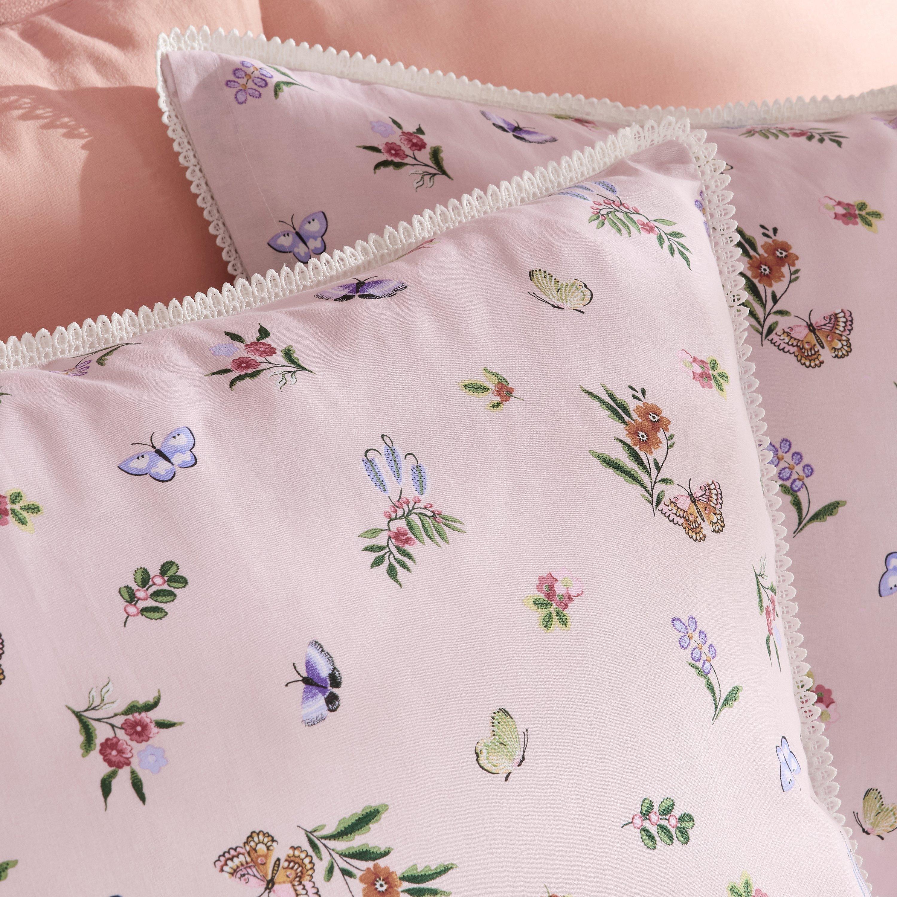 Pink - Cath Kidston - Flutter Floral Reversible Cotton Duvet Cover Set - 4