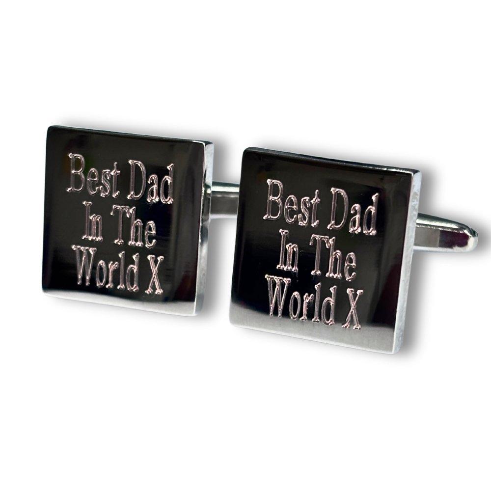 Aye Do Gifts Mens Square Cufflinks - Best Dad In The World