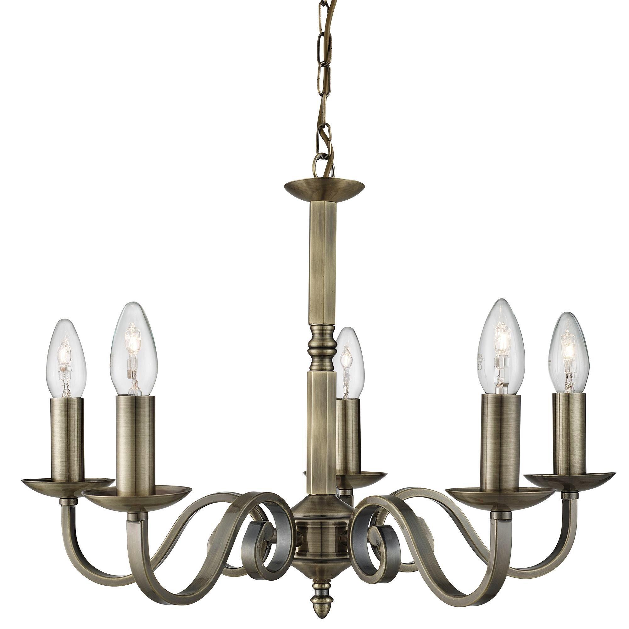 Antique Brass - Lighting Collection - Versaille 5Lt Pendant - Antique Brass Metal - 2