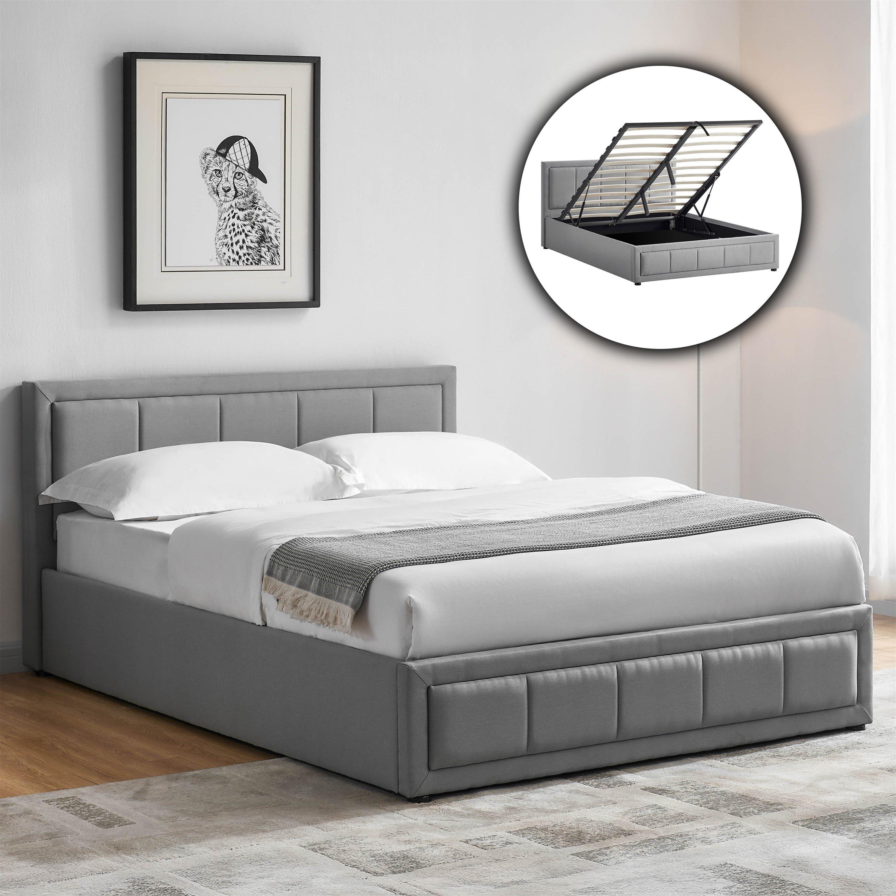 Vanita Double Ottoman Fabric Bed & Mattress Set