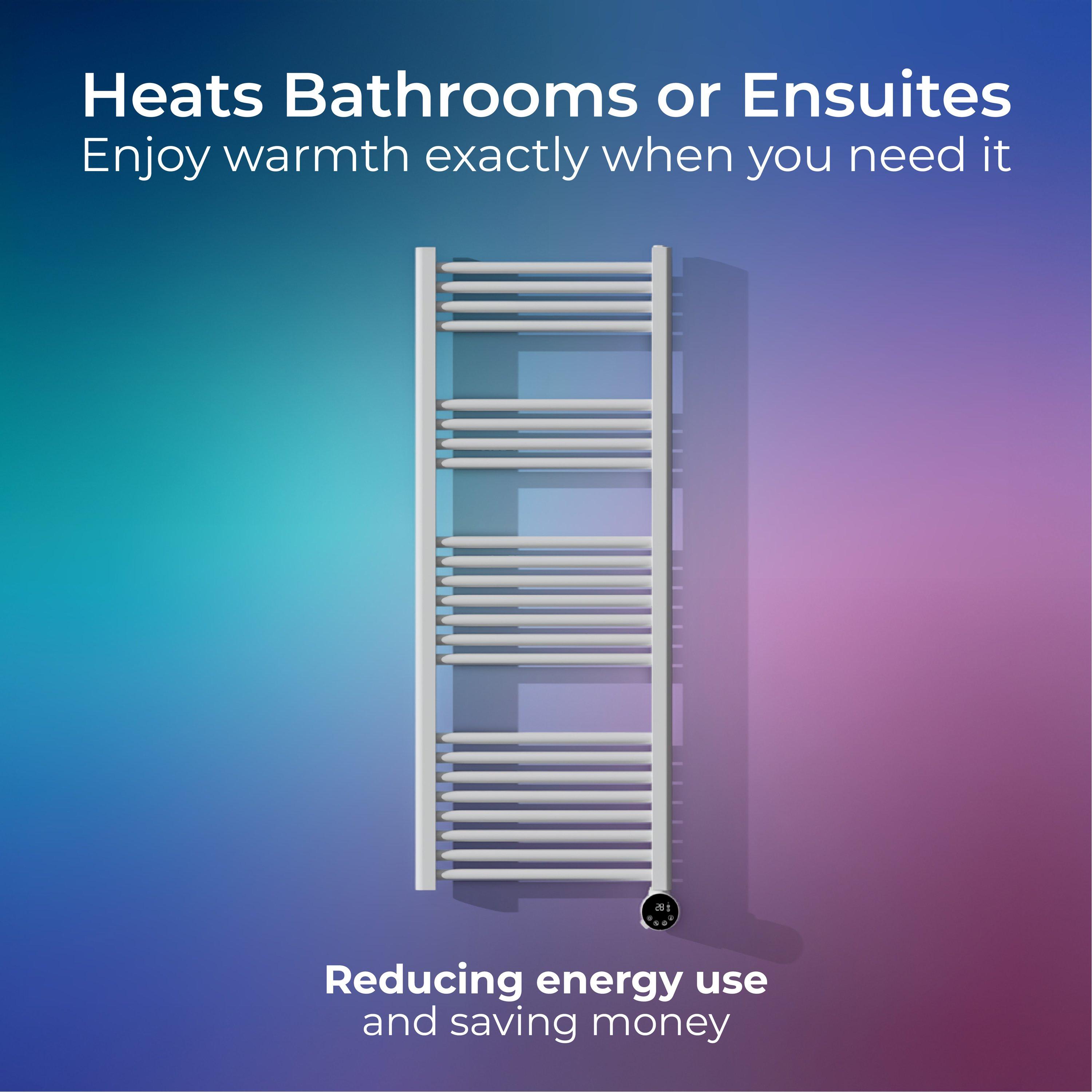 White - Masterplug - Masterplug SmartEnergy Monitoring Towel Rail 1000W - 3