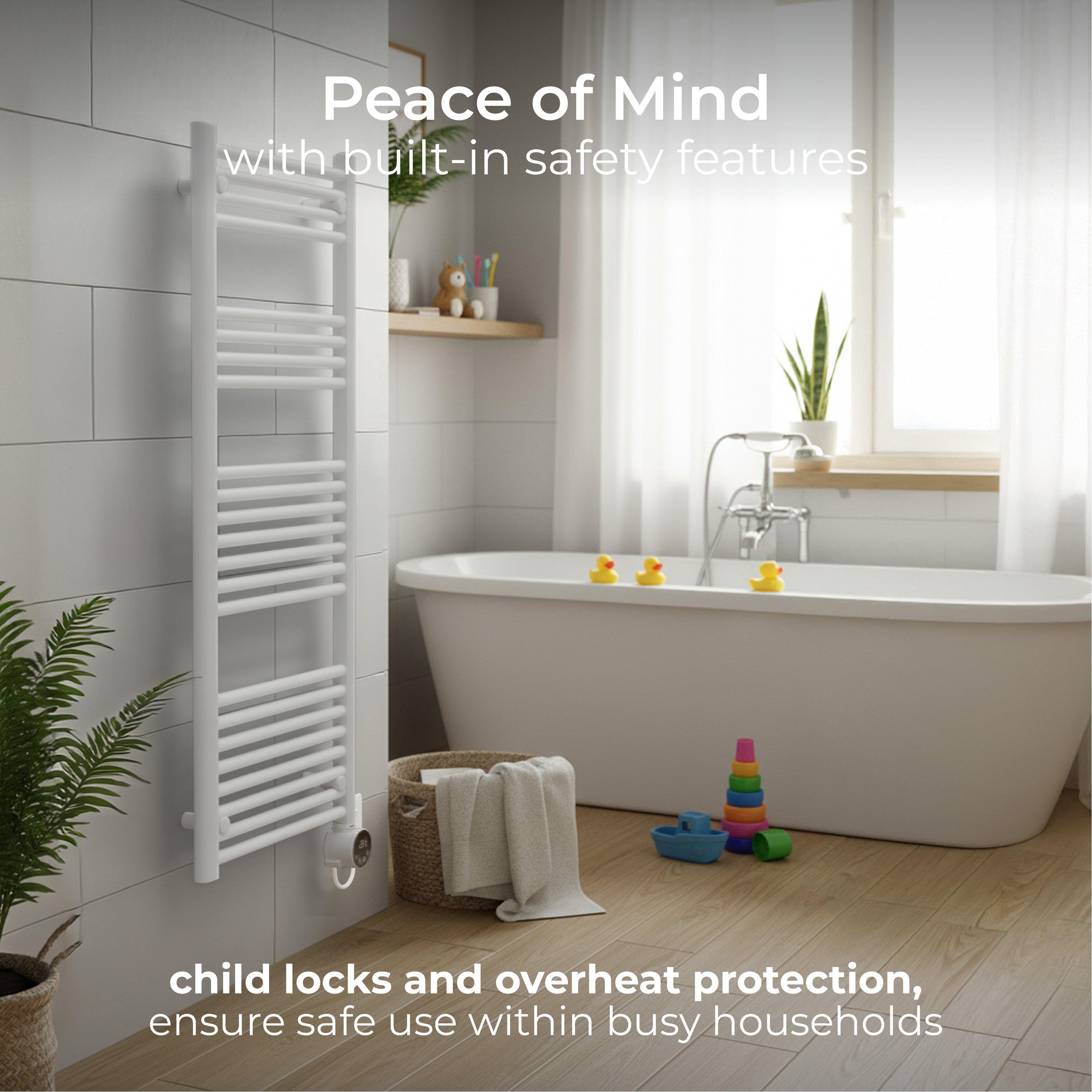 White - Masterplug - Masterplug SmartEnergy Monitoring Towel Rail 1000W - 5