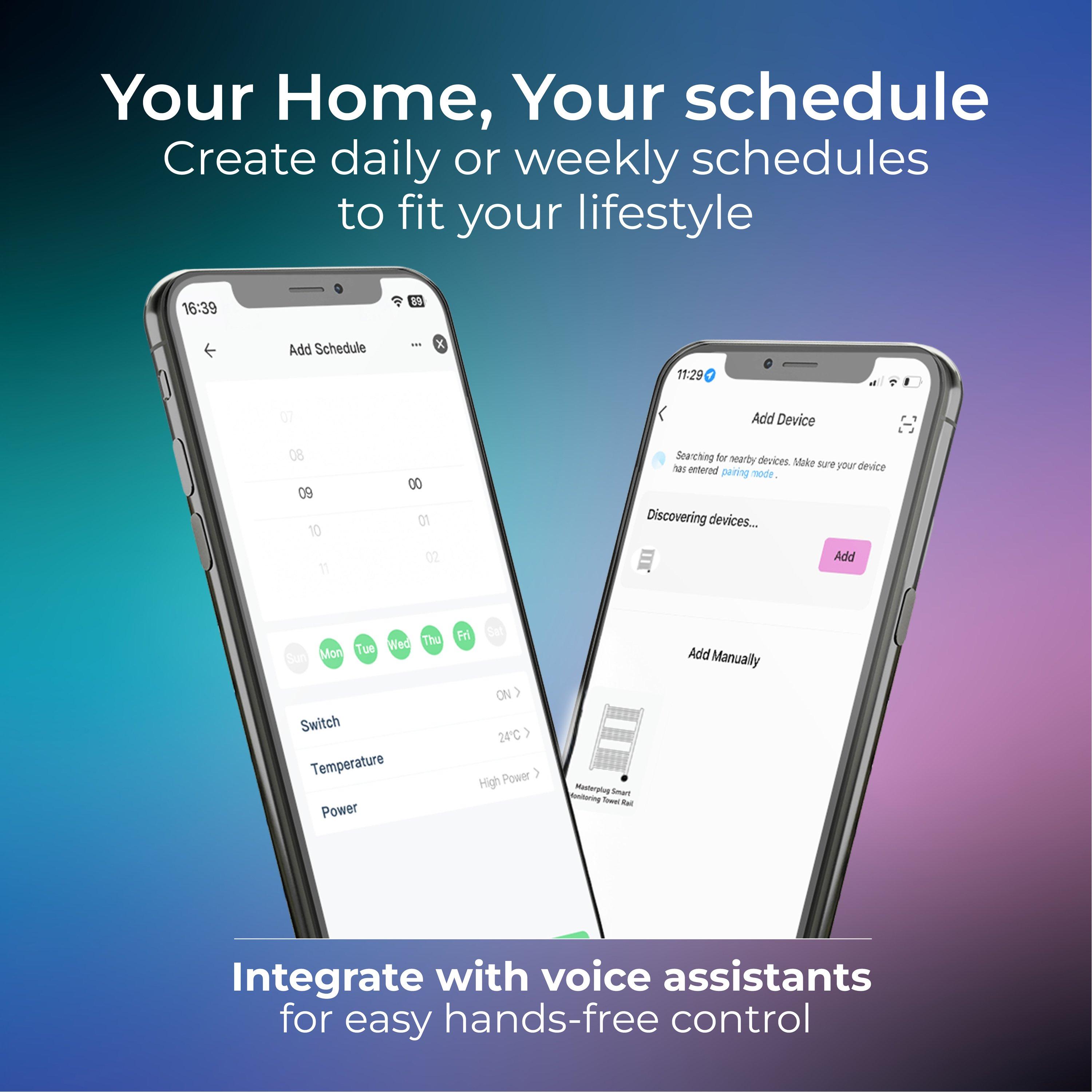 White - Masterplug - Masterplug SmartEnergy Monitoring Towel Rail 1000W - 6