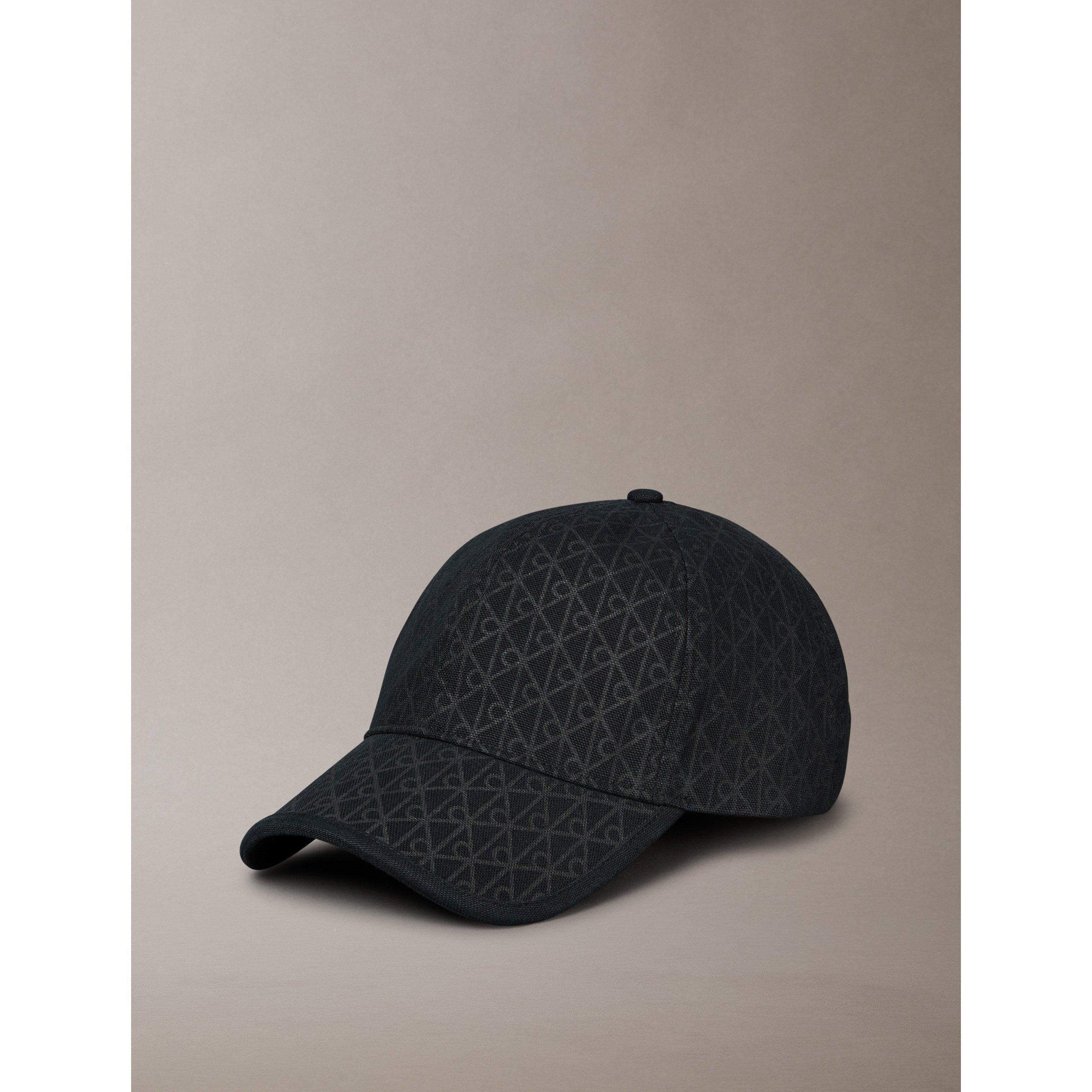 Charcoal AOP - Calvin Klein - Men's Emblem Print Leather Patch Baseball Cap - 2