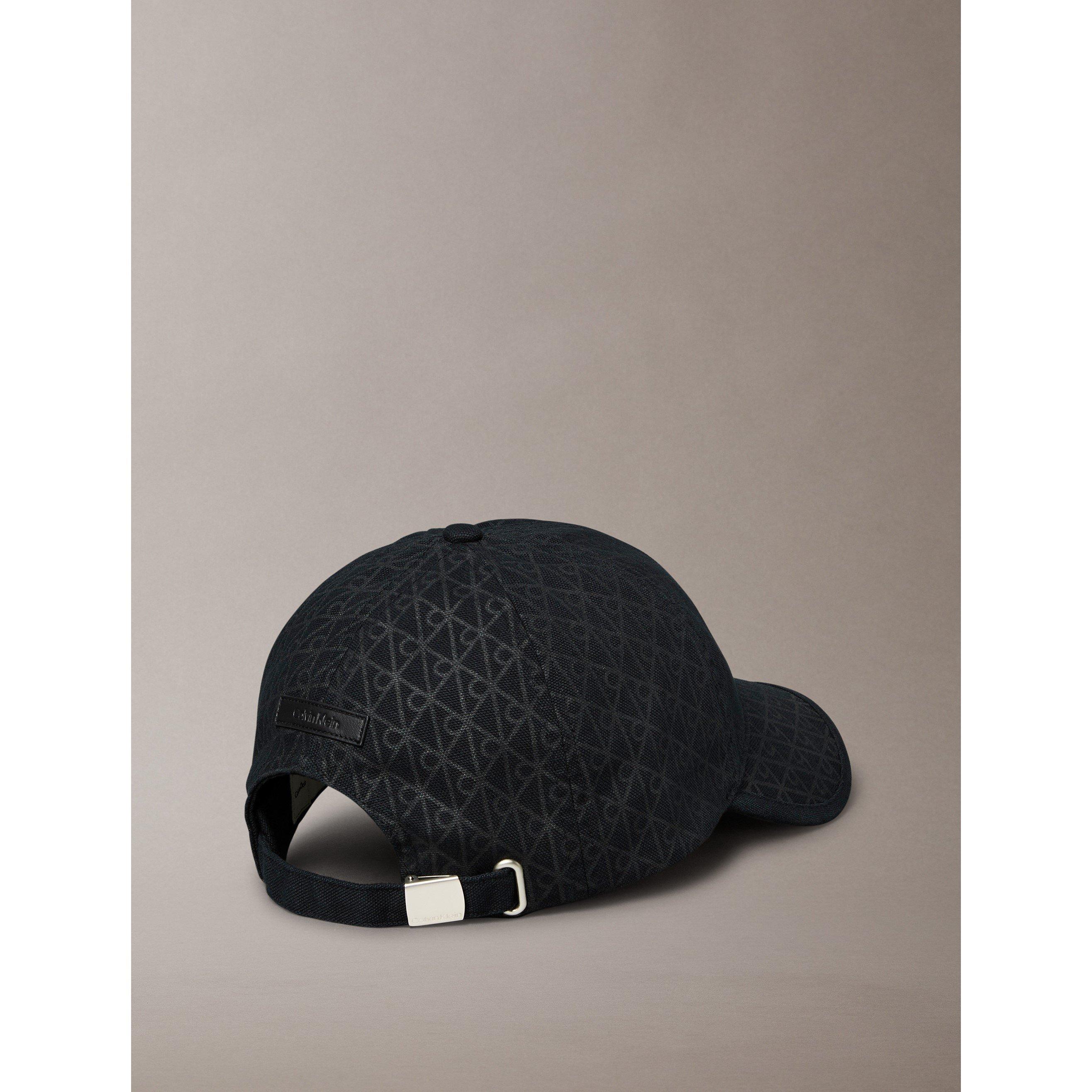 Charcoal AOP - Calvin Klein - Men's Emblem Print Leather Patch Baseball Cap - 3