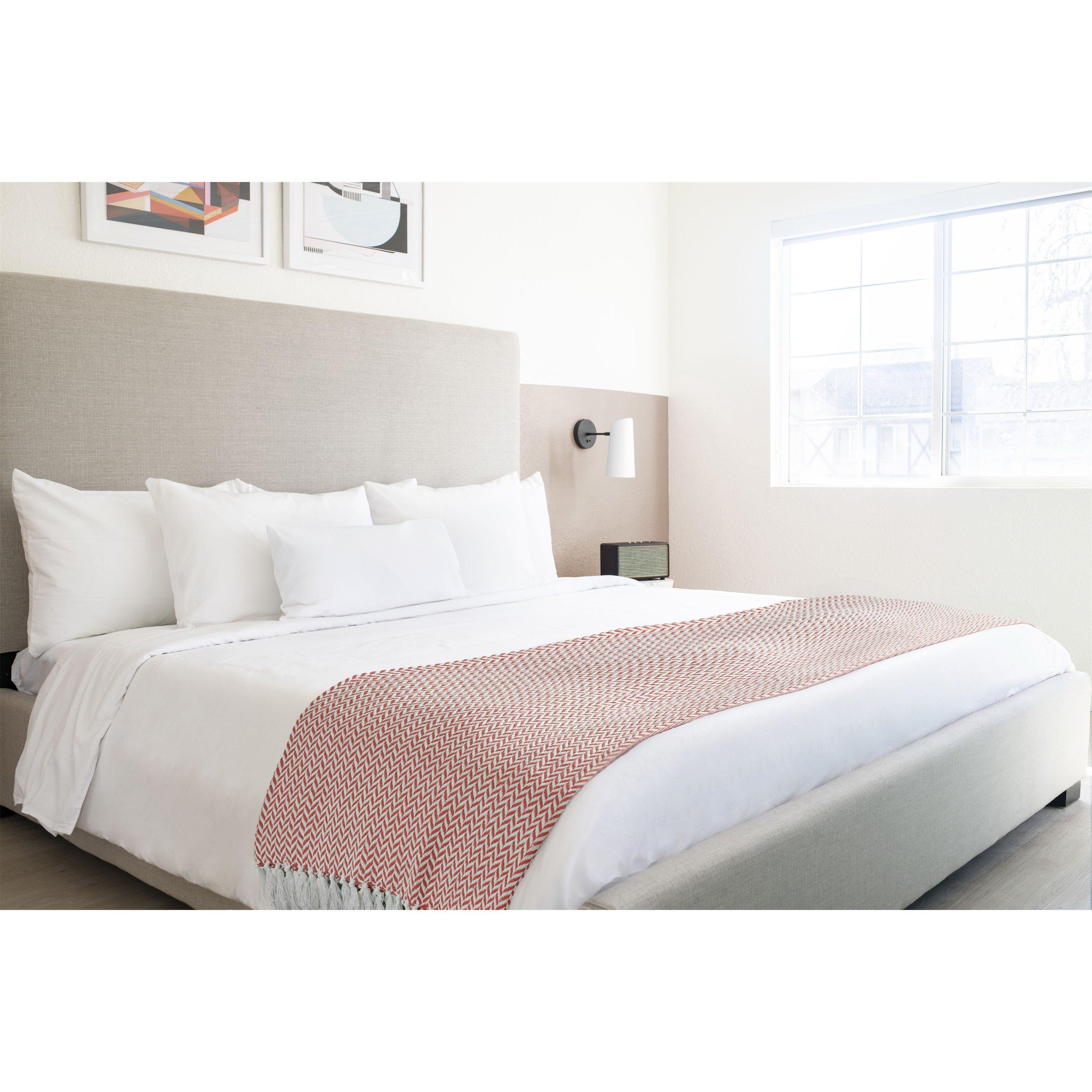 Burnt Orange - Emma Barclay - Cherokee - Recycled Cotton Throw Blanket - 2