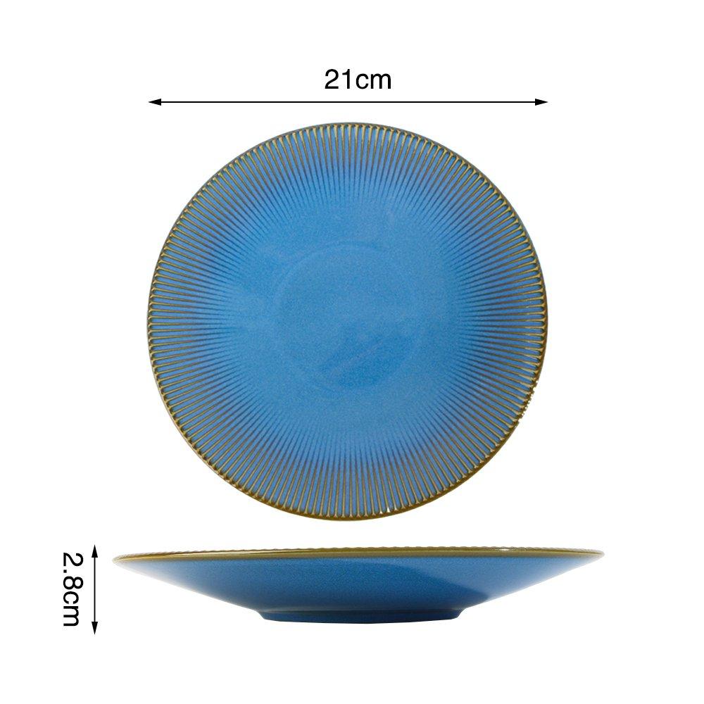 Blue - Waterside - 16pc Reactive Glaze Blue Dinner Set - 5