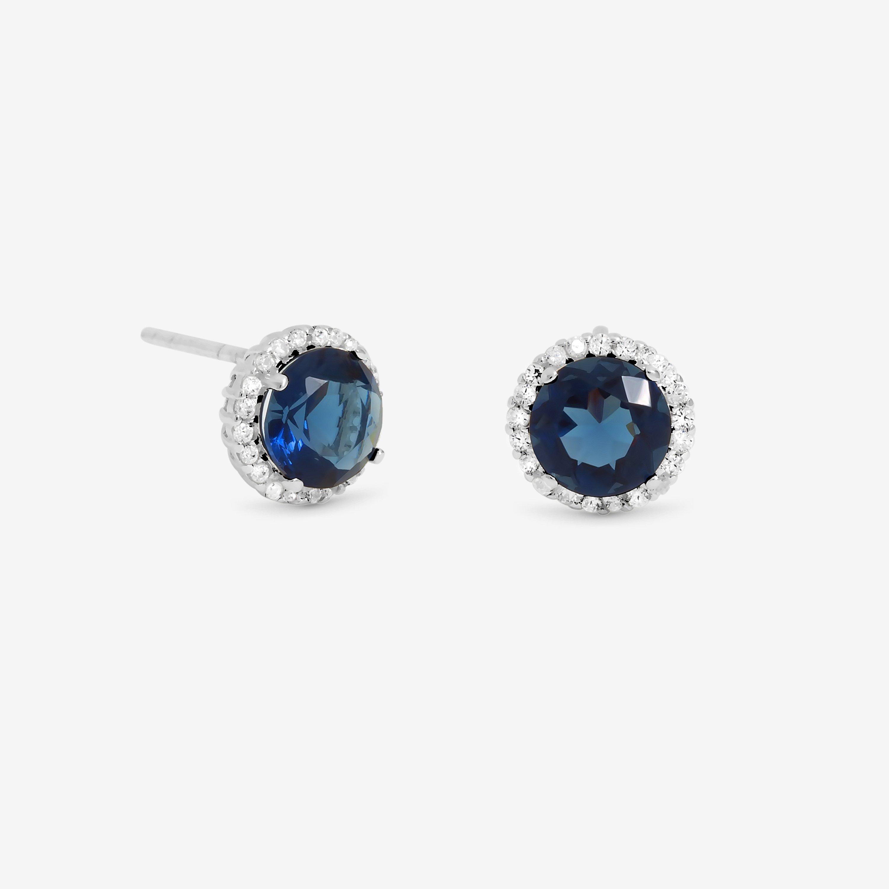 Silver - Simply Silver - Sterling Silver 925 Cubic Zirconia Halo Studs - 1
