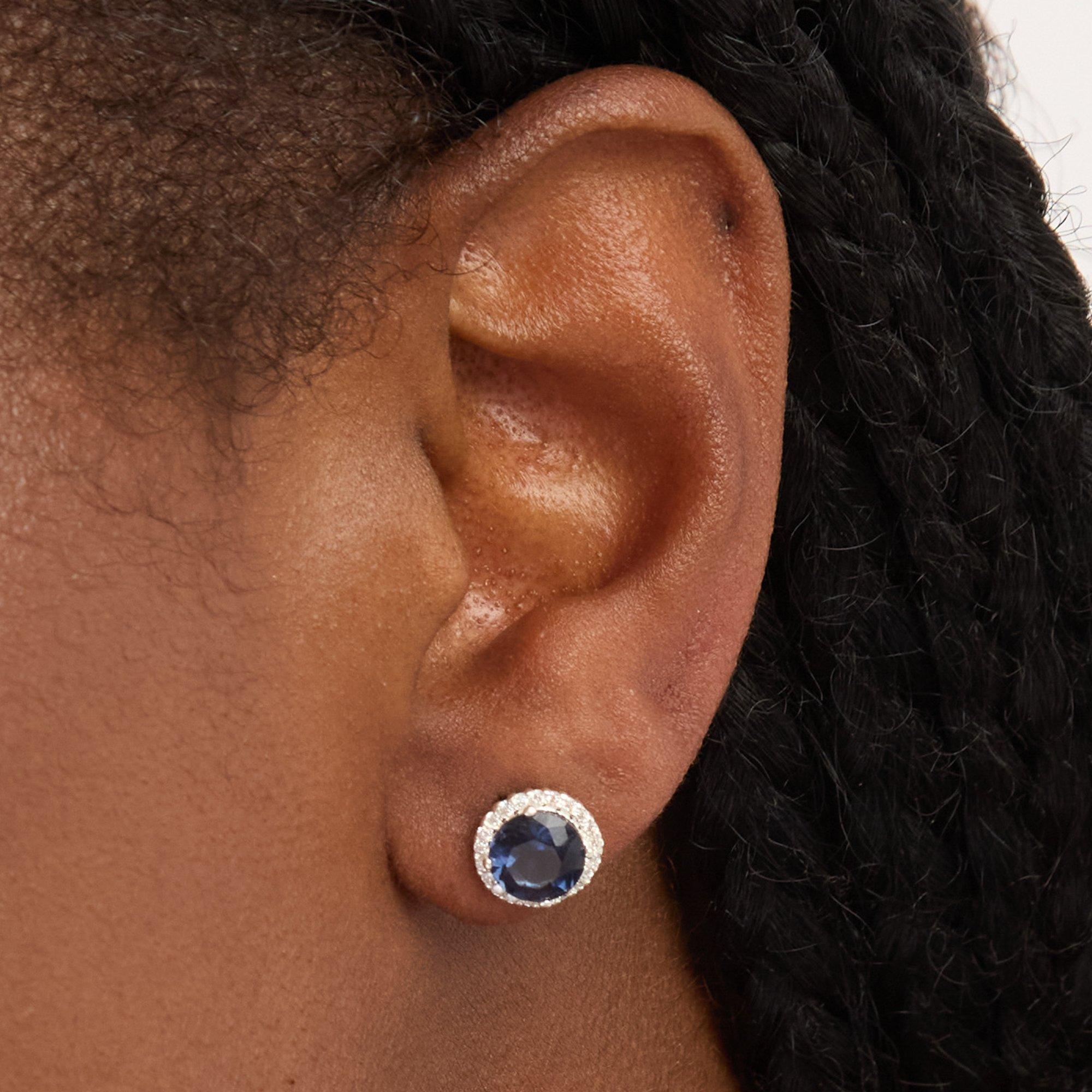 Silver - Simply Silver - Sterling Silver 925 Cubic Zirconia Halo Studs - 2