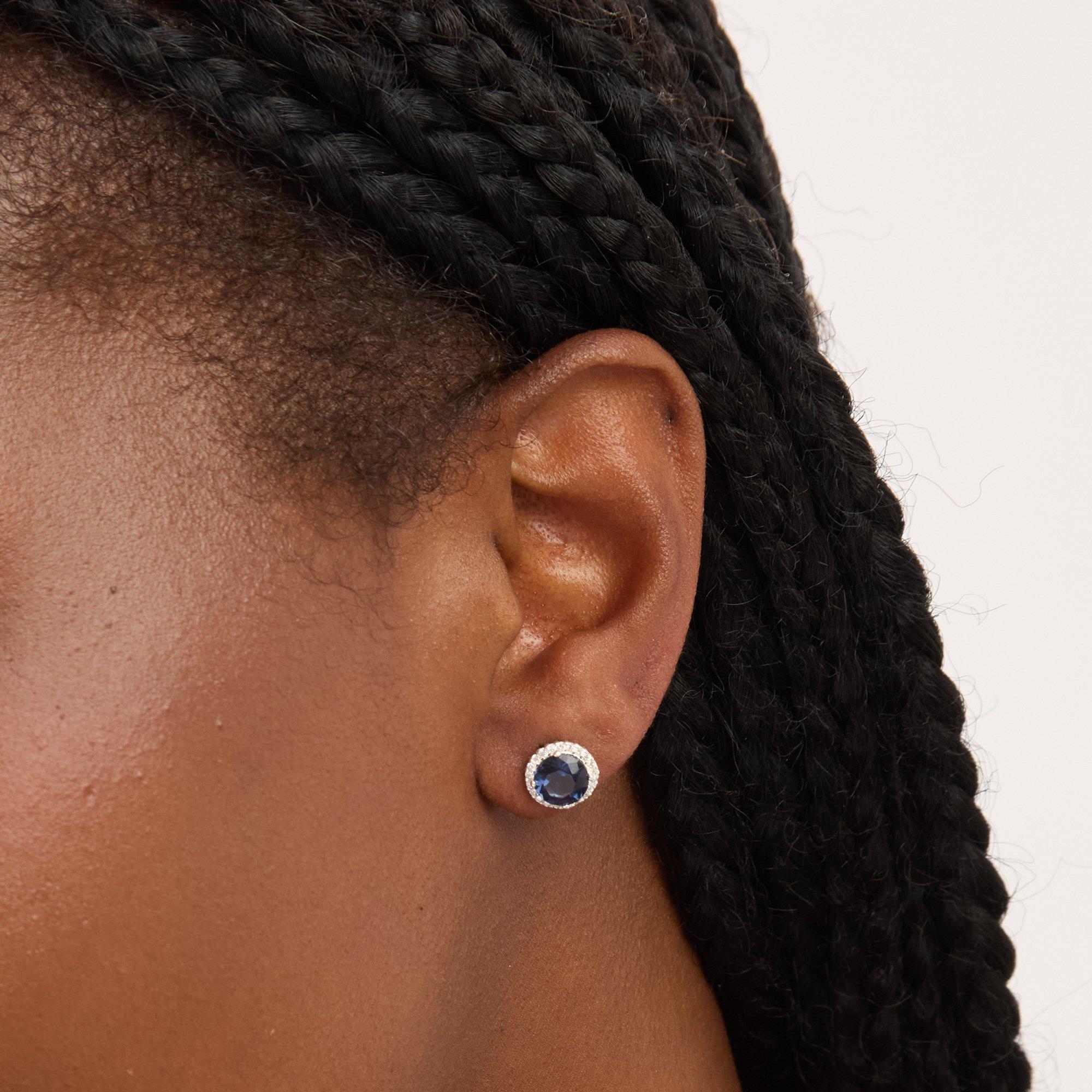 Silver - Simply Silver - Sterling Silver 925 Cubic Zirconia Halo Studs - 3