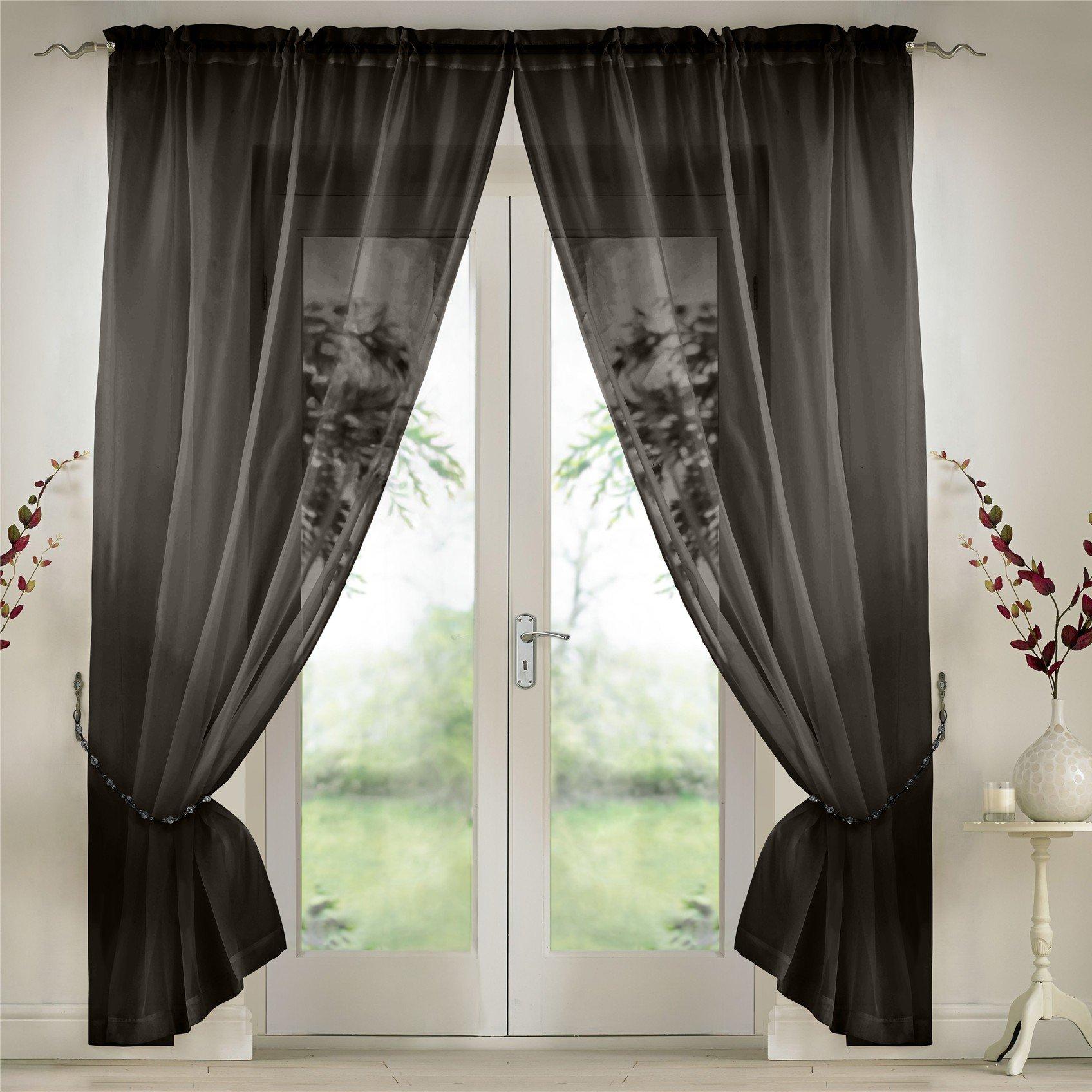 Plain Slot Top Voile Pairs With Decorative Tie Bac