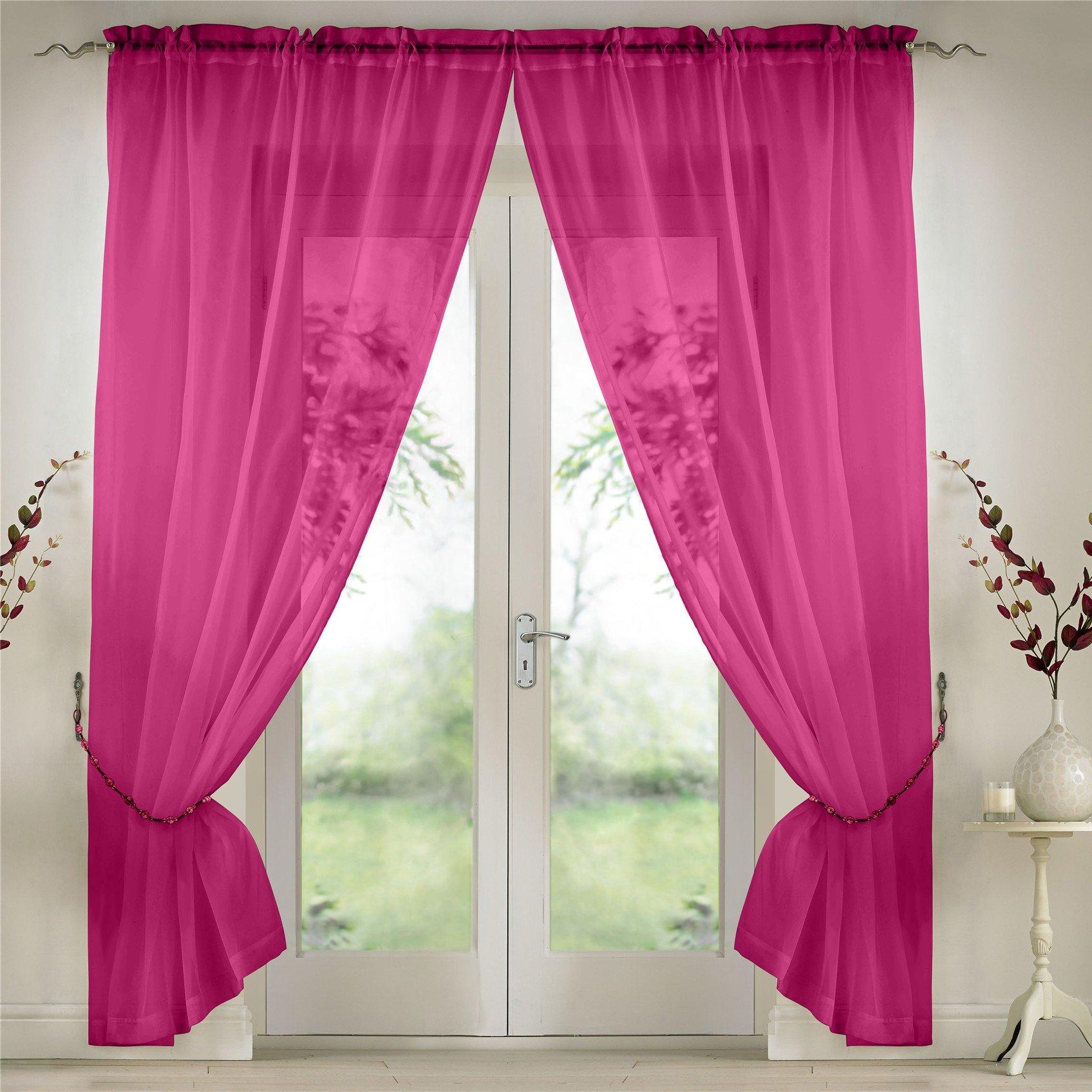 Plain Slot Top Voile Pairs With Decorative Tie Bac