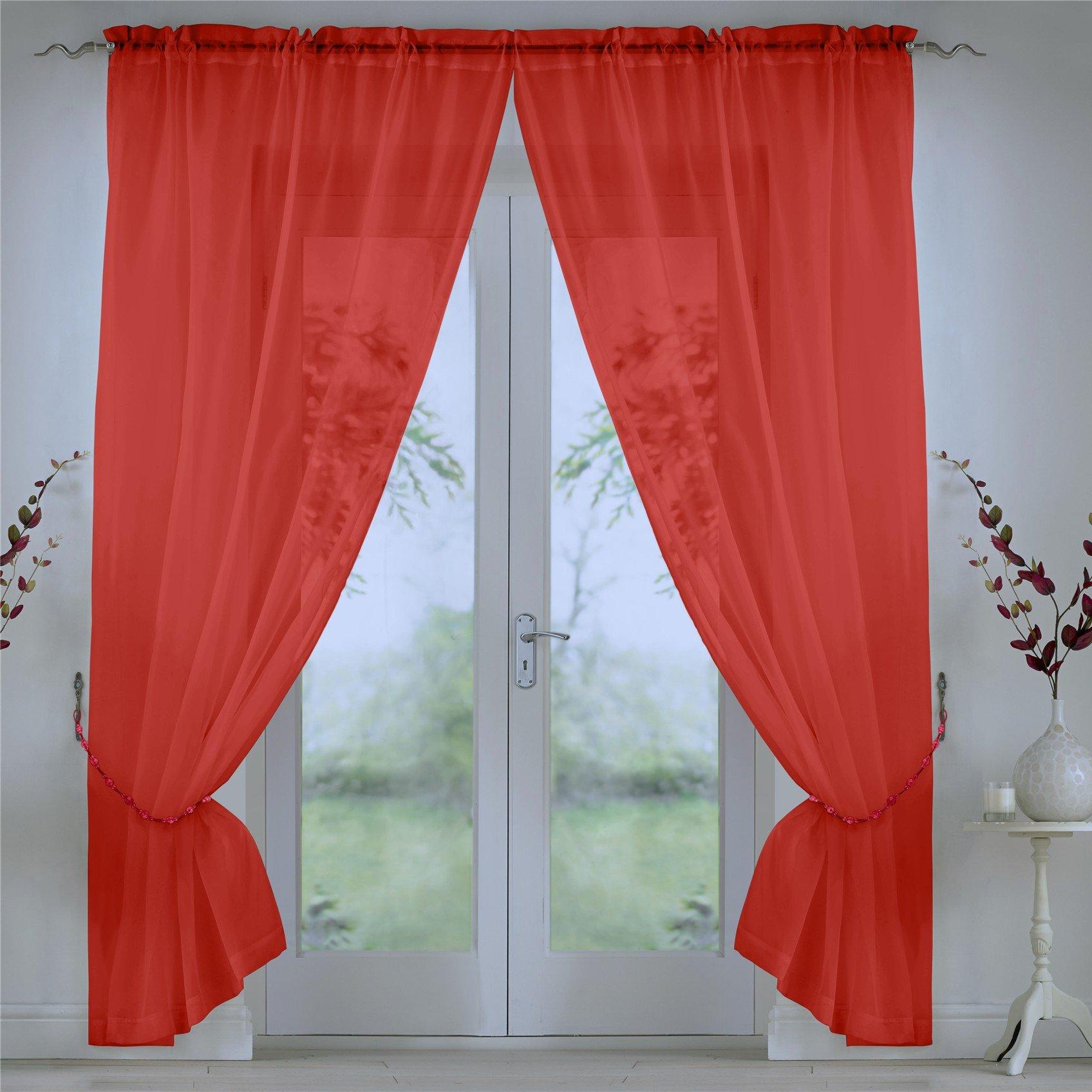 Plain Slot Top Voile Pairs With Decorative Tie Bac