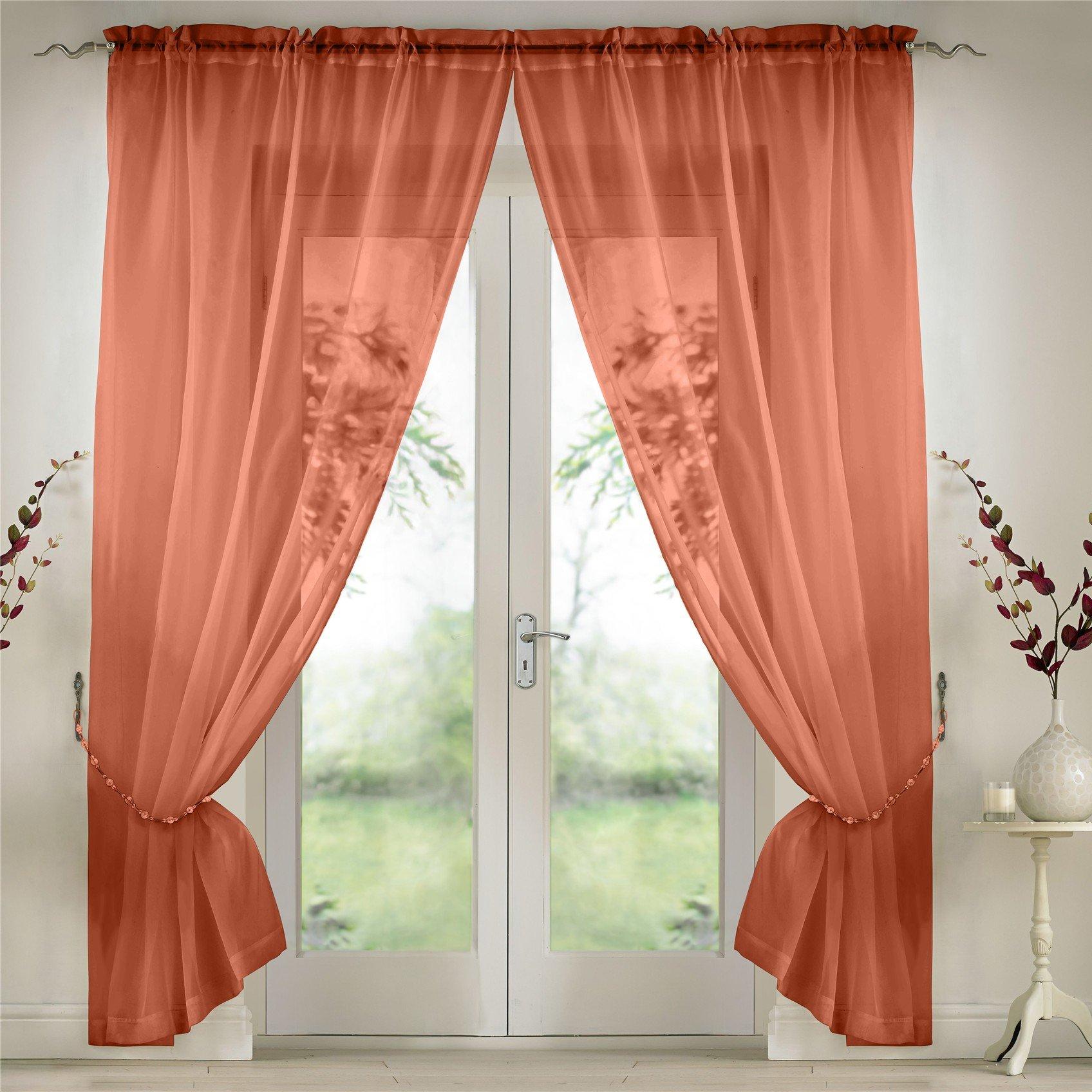 Plain Slot Top Voile Pairs With Decorative Tie Bac