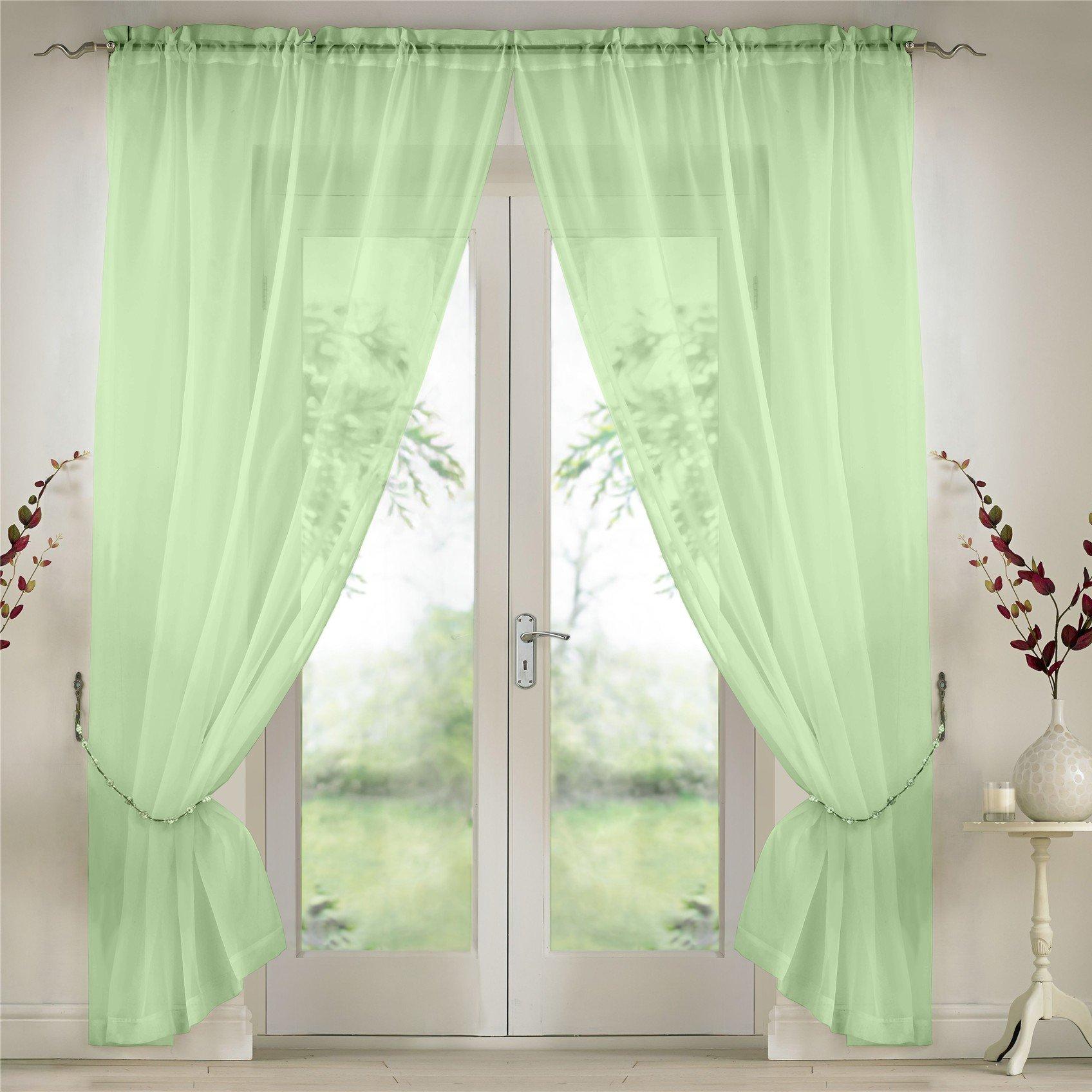 Plain Slot Top Voile Pairs With Decorative Tie Bac