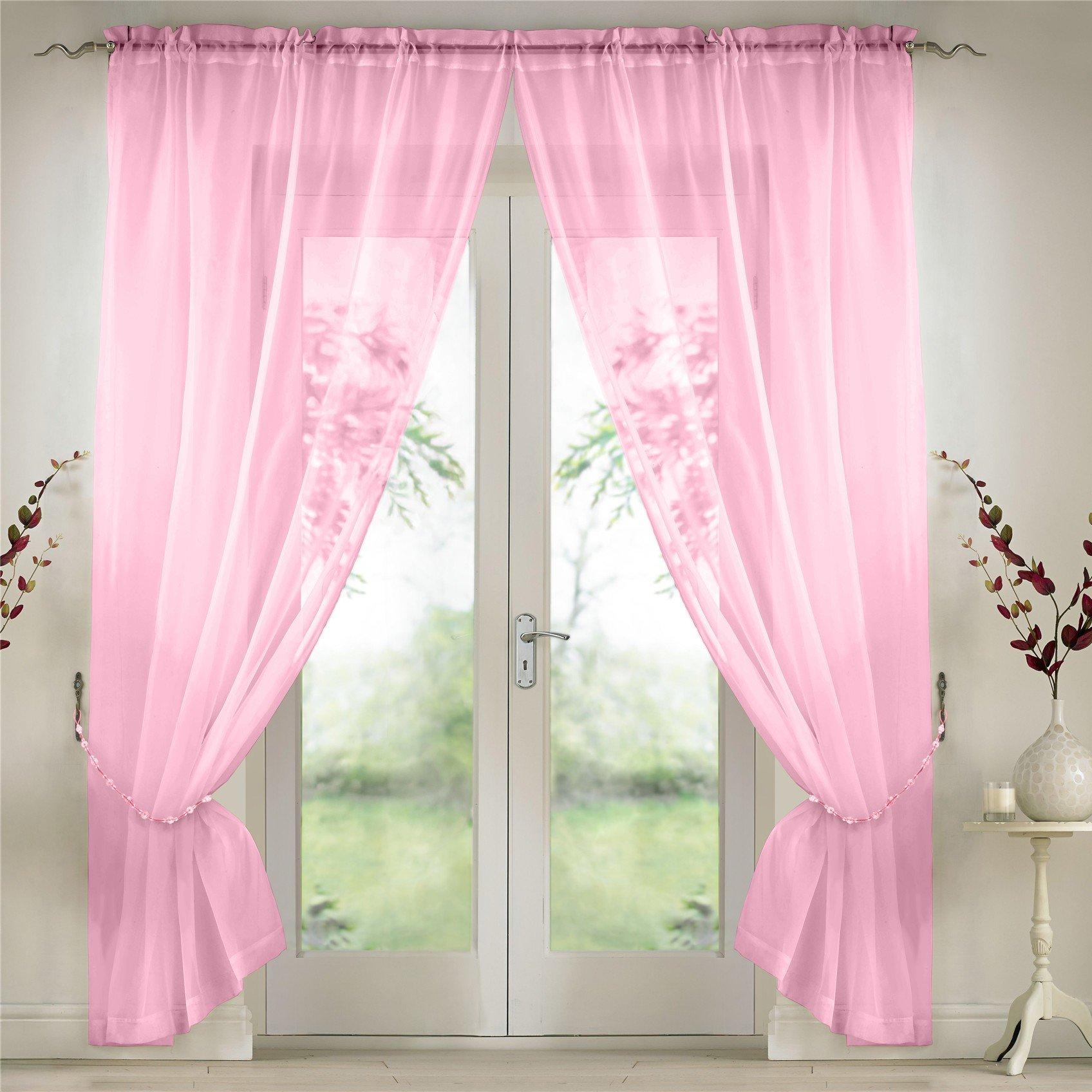 Plain Slot Top Voile Pairs With Decorative Tie Bac