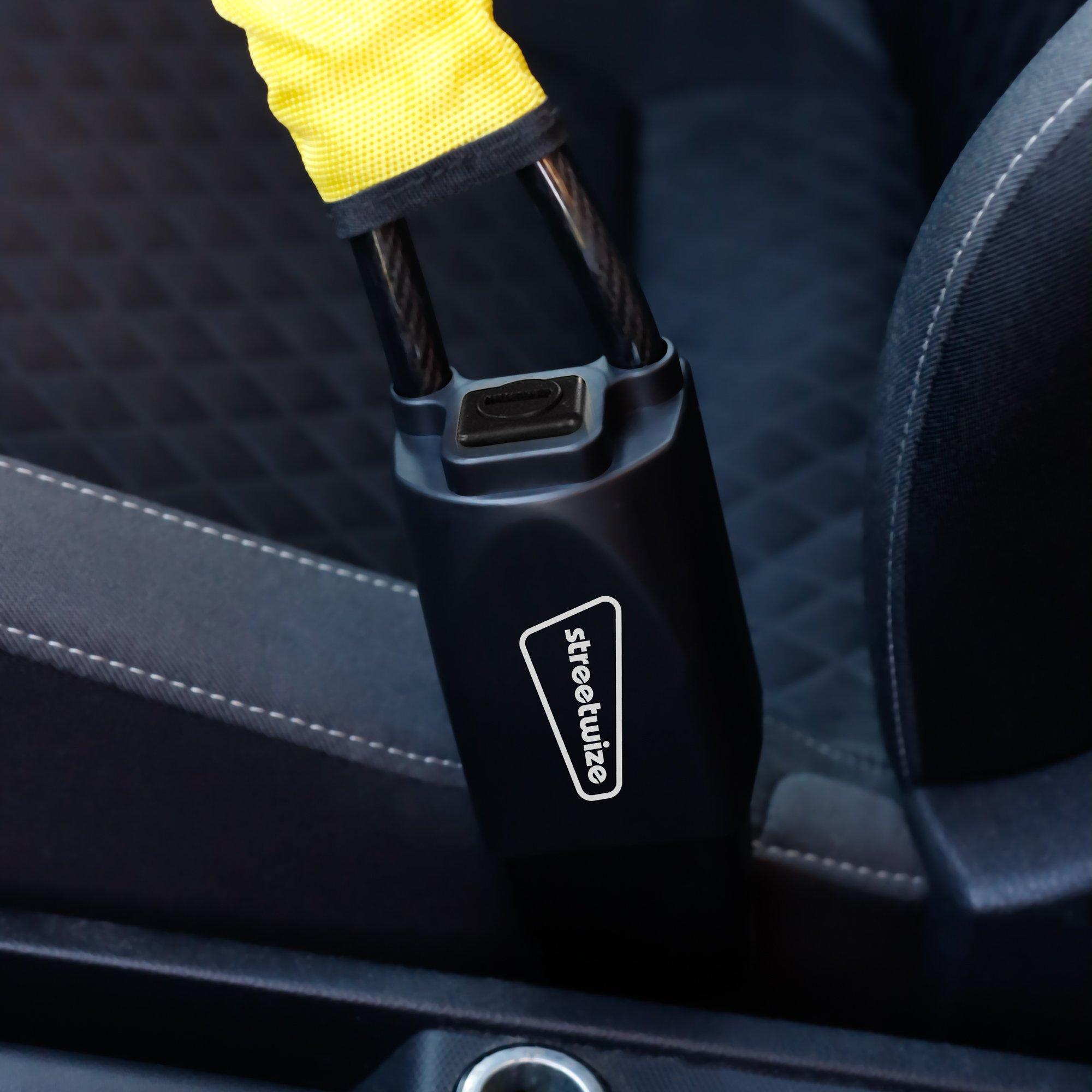 Yellow/Black - Streetwize - Anti-theft Steering Wheel Seat Belt Lock - 5