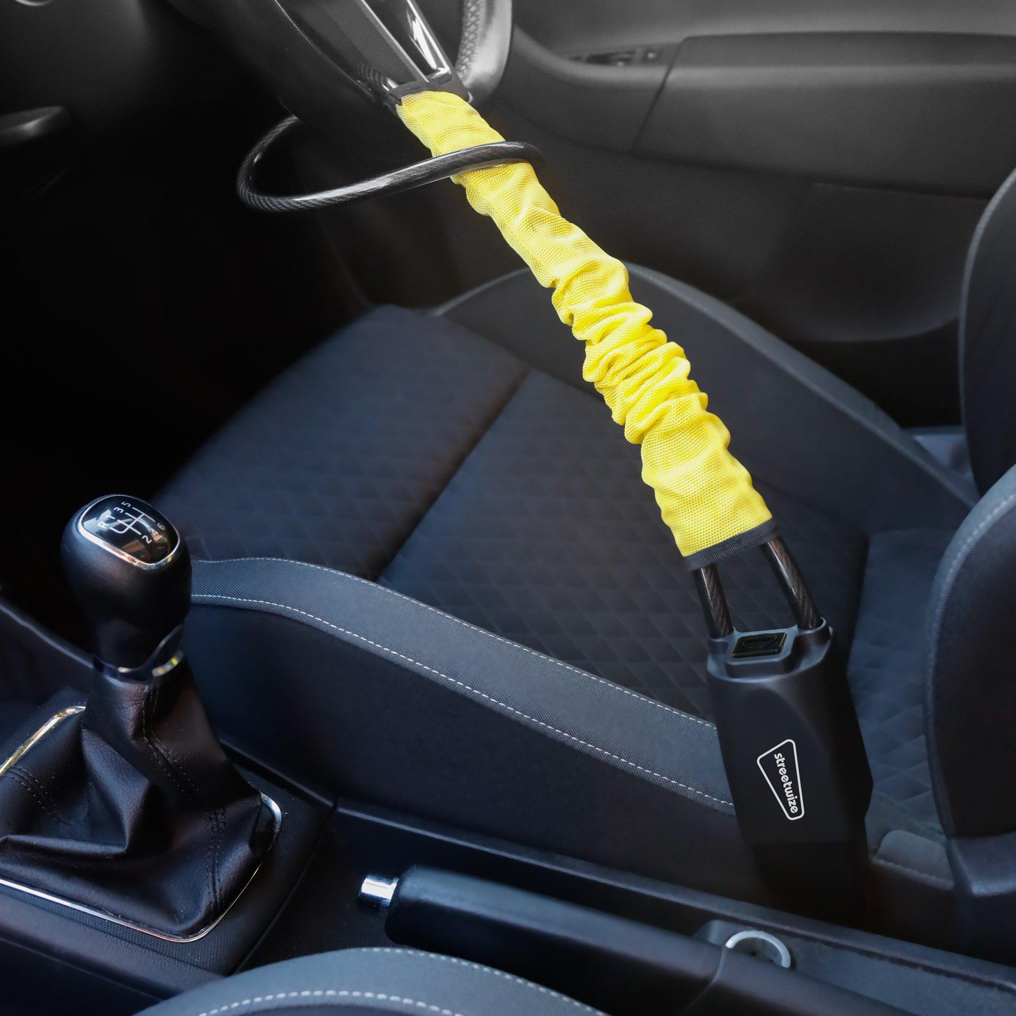 Yellow/Black - Streetwize - Anti-theft Steering Wheel Seat Belt Lock - 6