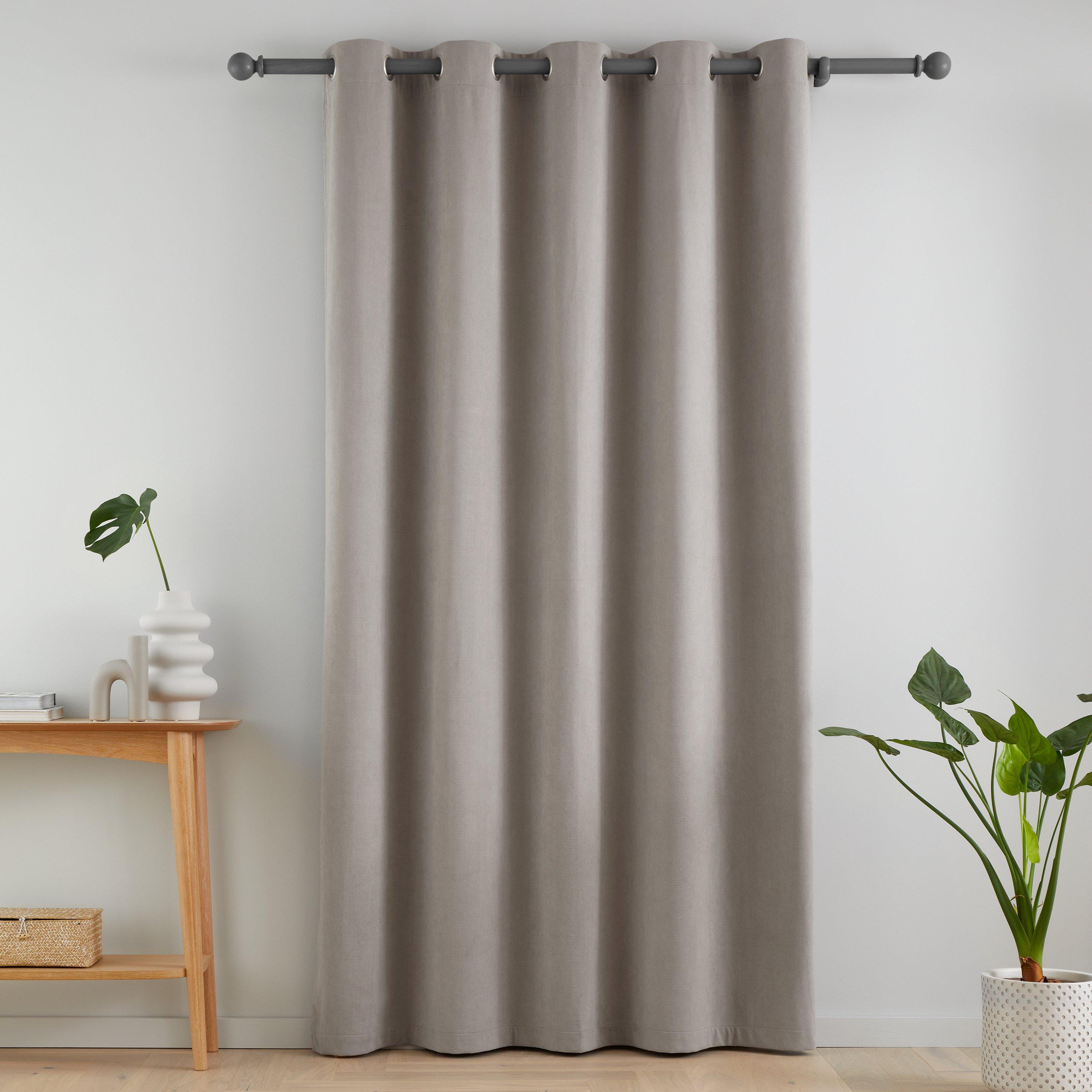 Grey - Catherine Lansfield - Wilson Velvet Blackout Thermal Eyelet Door Panel - 2
