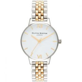 Olivia Burton White Dial Silver And Gold Bracelet Watch