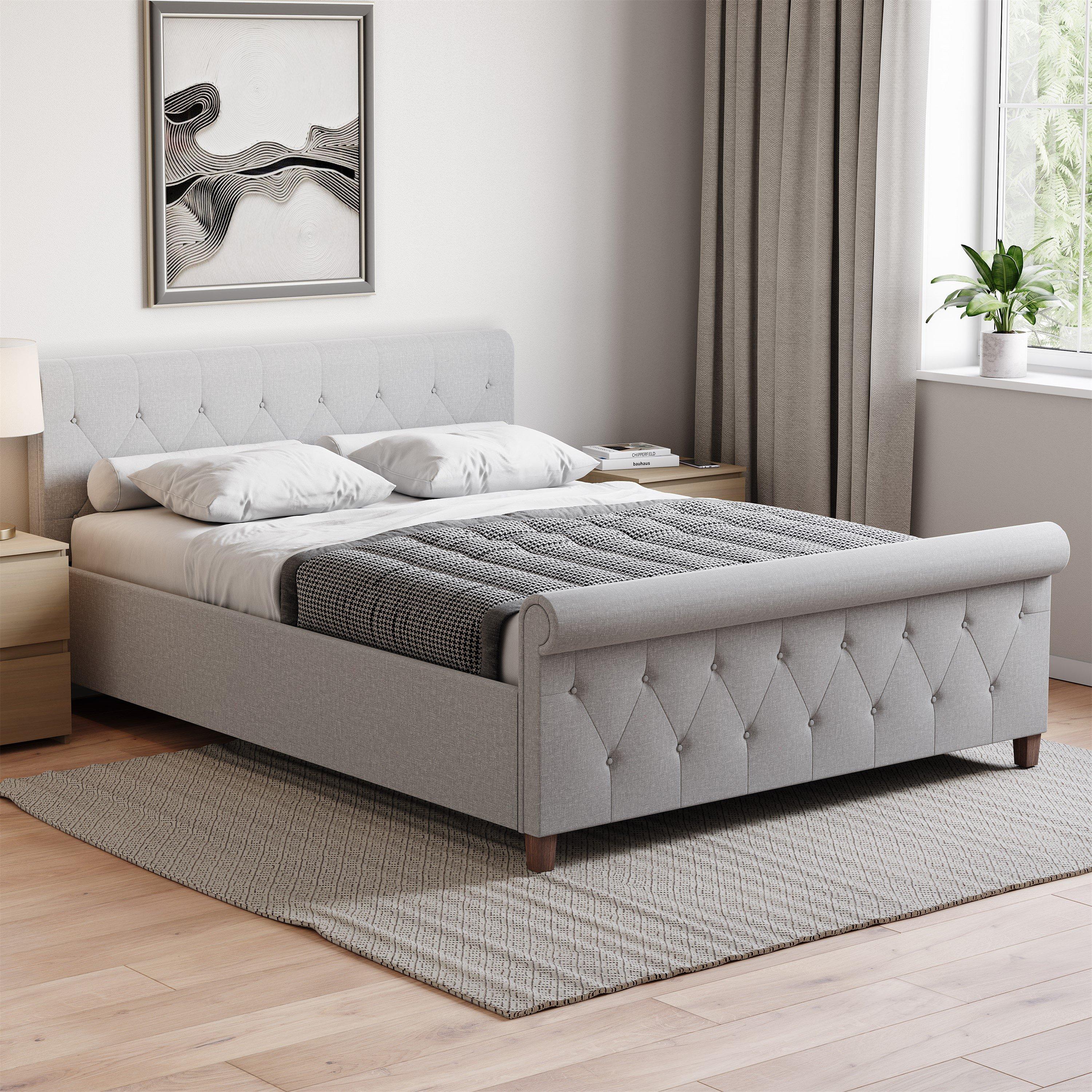 Light Grey Line - Lassic - Vittorio Double Bed & Mattress Set - 1