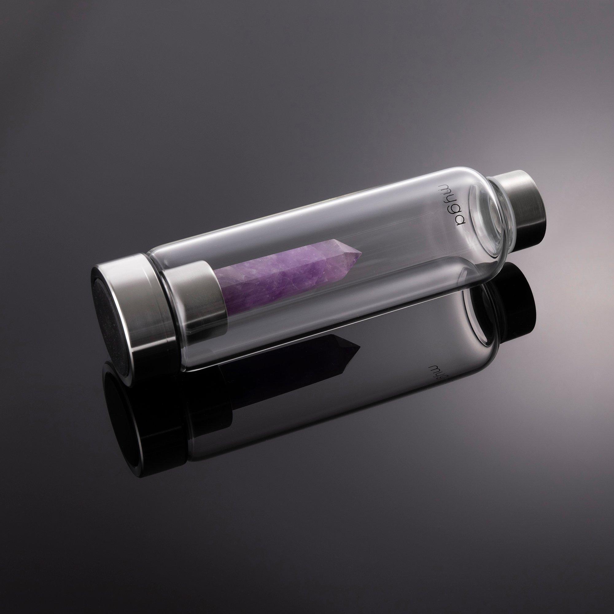 Amethyst - Myga - Myga Crystal Water Bottle - Amethyst - 5