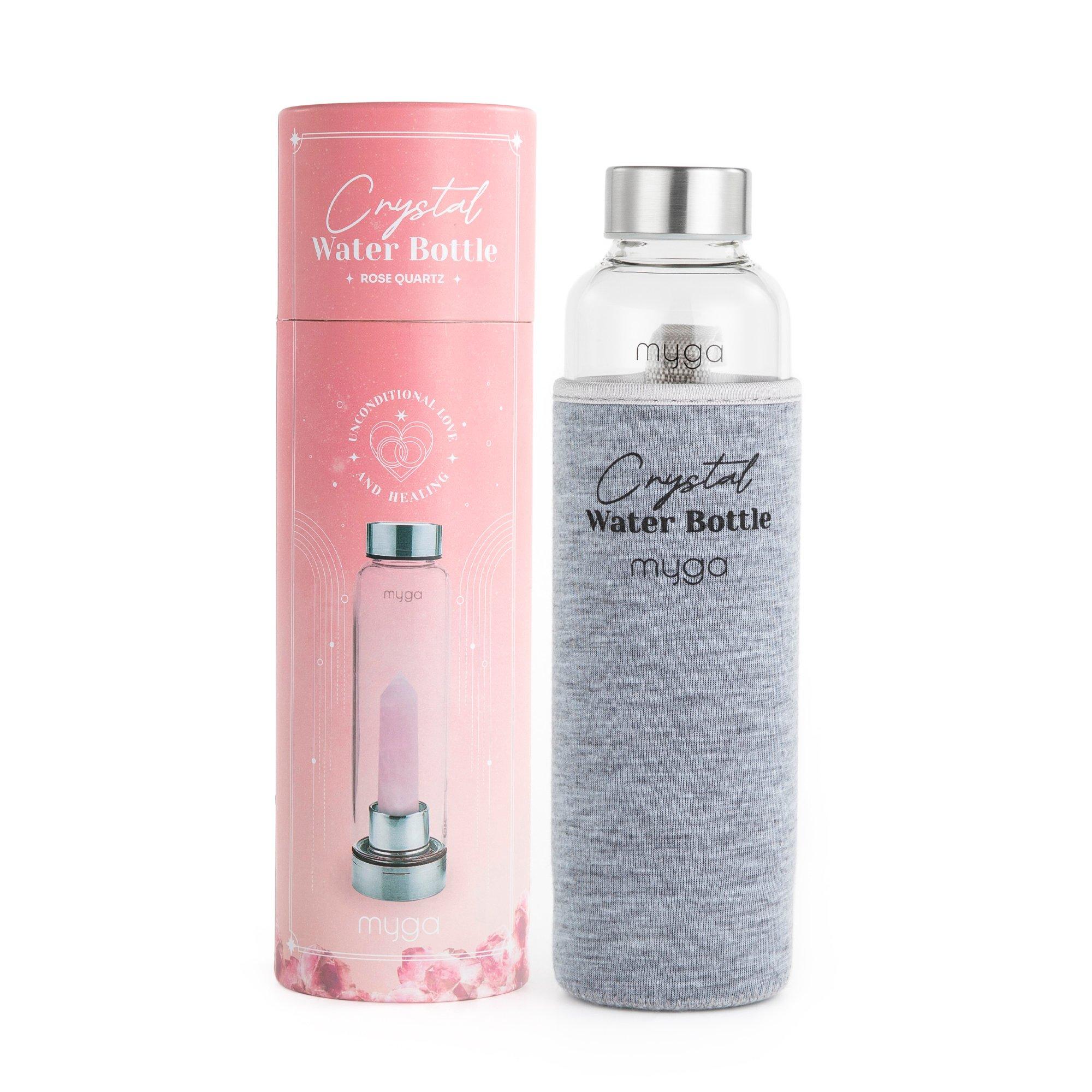 Myga  Crystal Water Bottle - Rose Quartz