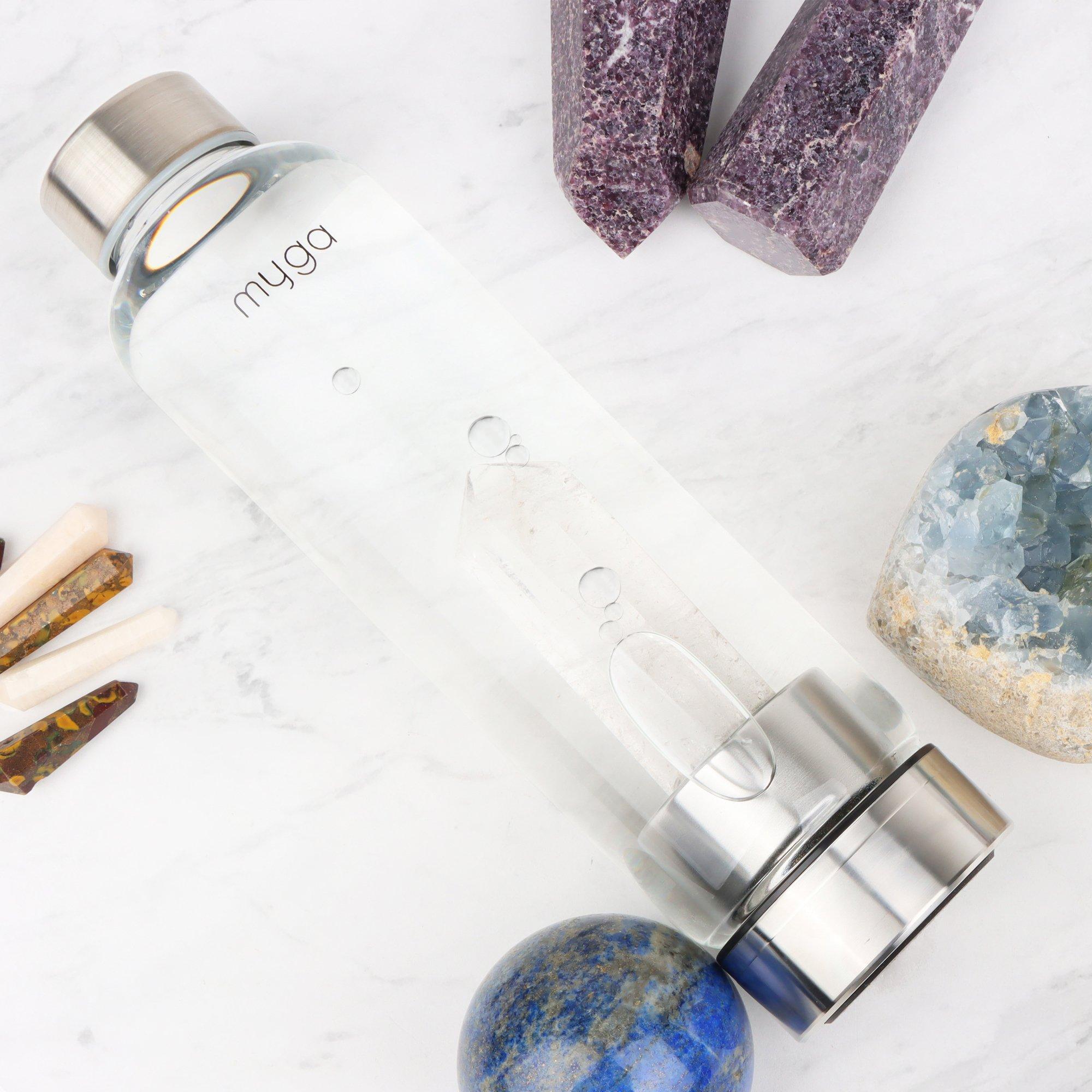 Clear Quartz - Myga - Myga Crystal Water Bottle - Clear Quartz - 2