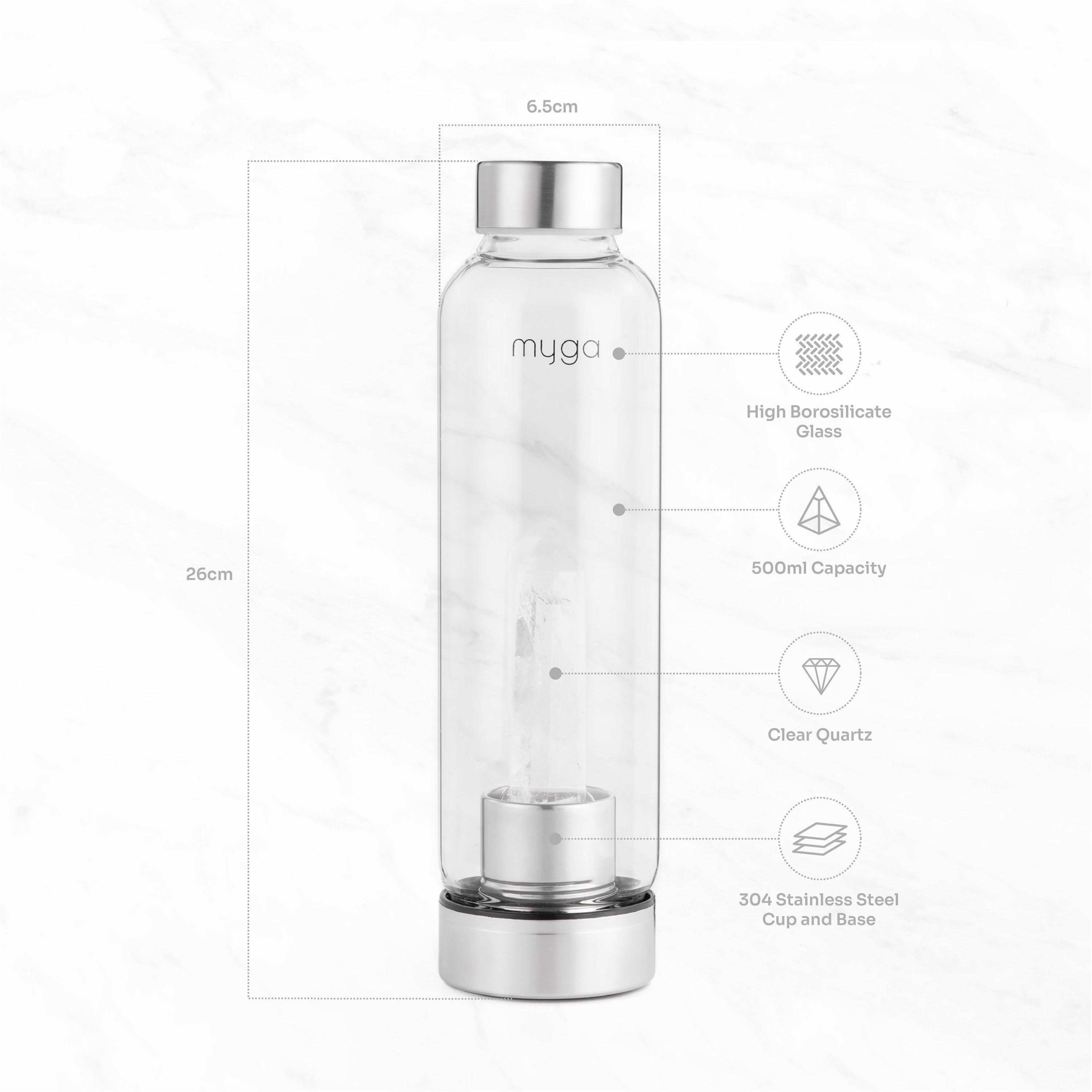 Clear Quartz - Myga - Myga Crystal Water Bottle - Clear Quartz - 4