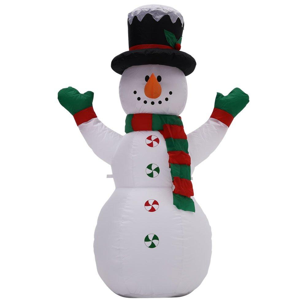 White - LIFE IDEAS - Inflatable Snowman Yard Decoration with LED - 3
