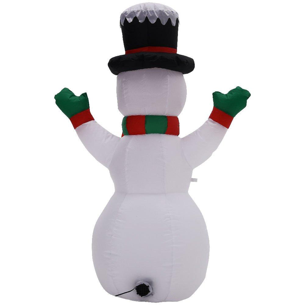 White - LIFE IDEAS - Inflatable Snowman Yard Decoration with LED - 6