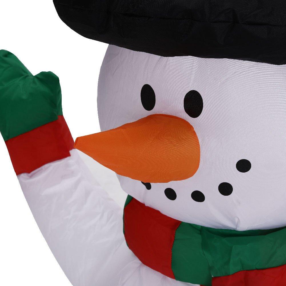 White - LIFE IDEAS - Inflatable Snowman Yard Decoration with LED - 7