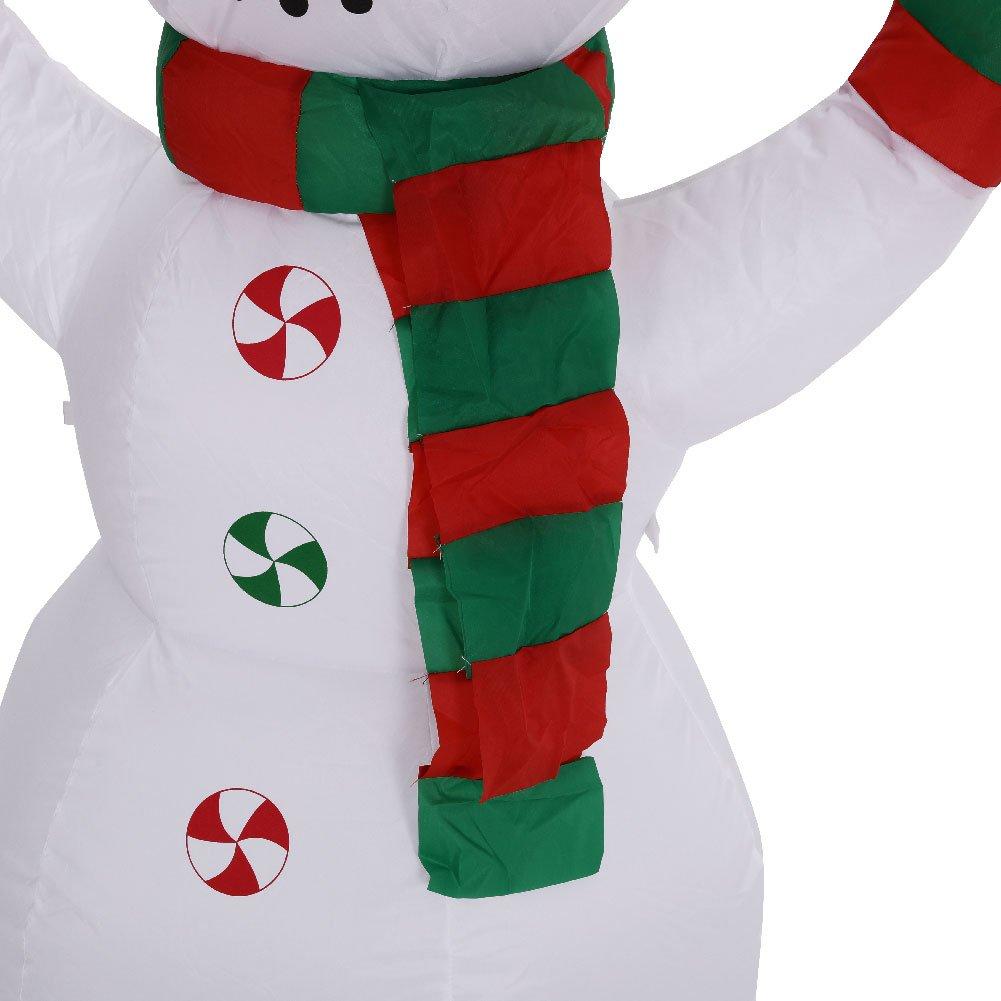 White - LIFE IDEAS - Inflatable Snowman Yard Decoration with LED - 8