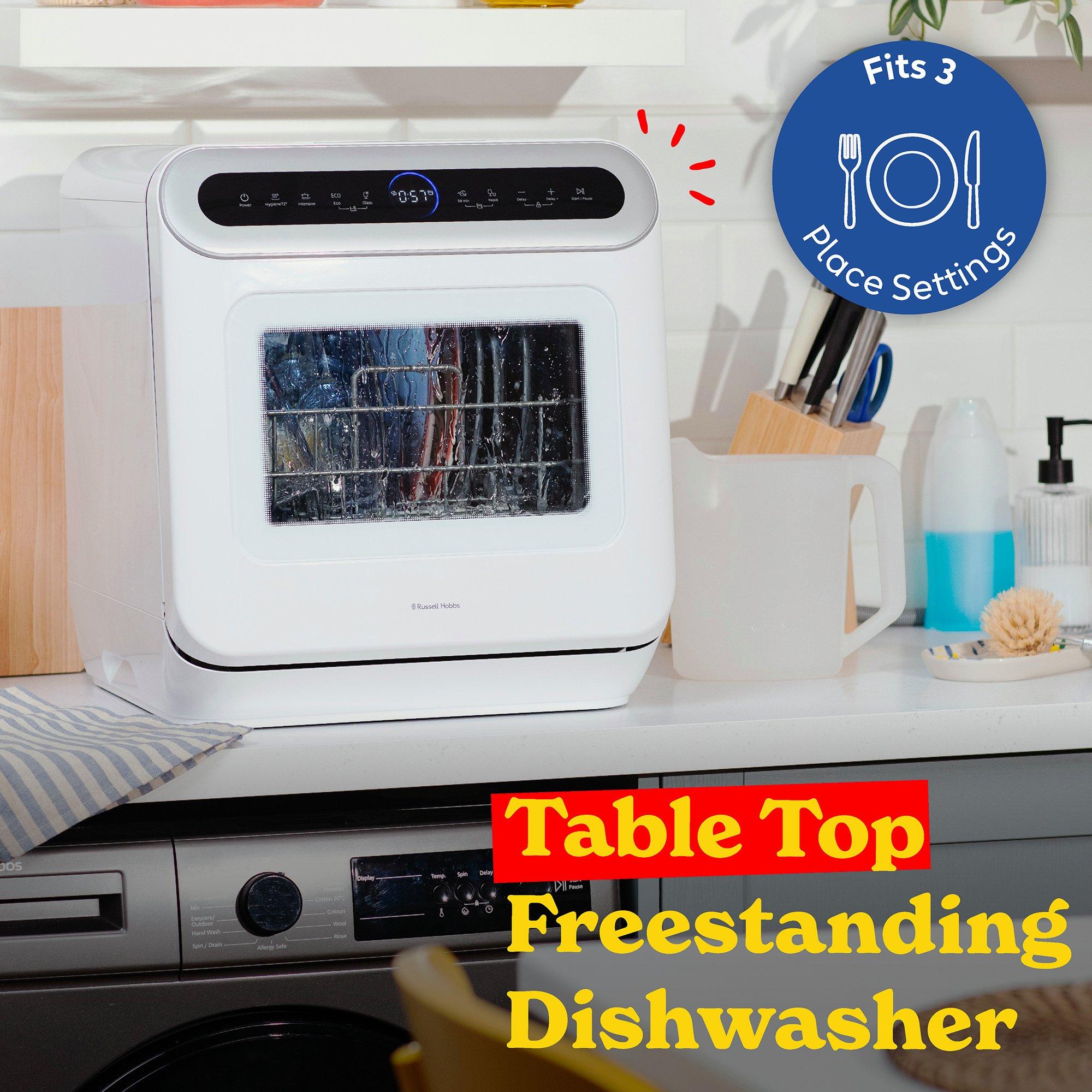 White - Russell Hobbs - RH3TTDW0D1W 3 Place Setting Table Top Dishwasher - 2