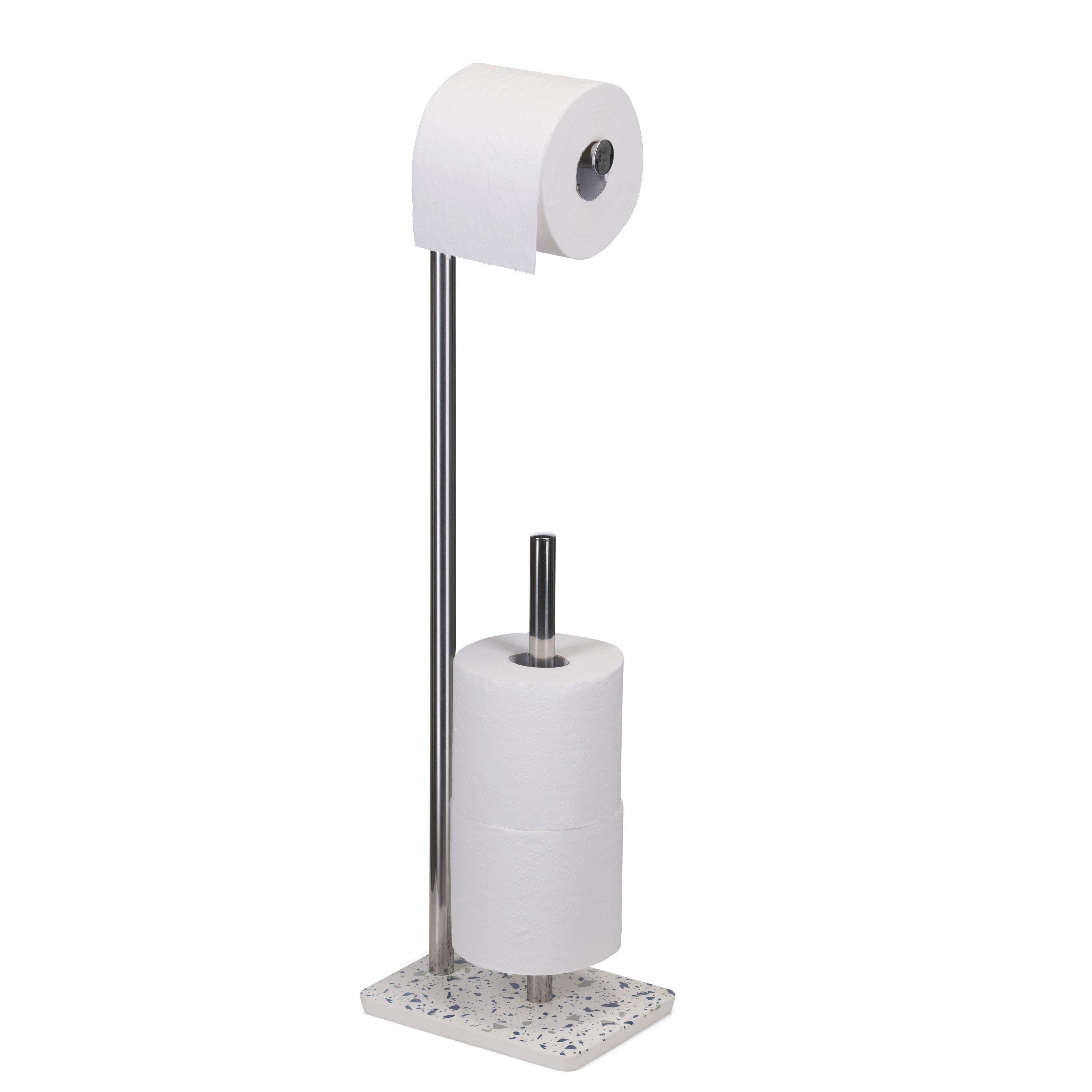 Blue/White - Croydex - Blue Terrazzo Toilet Roll Holder - 2