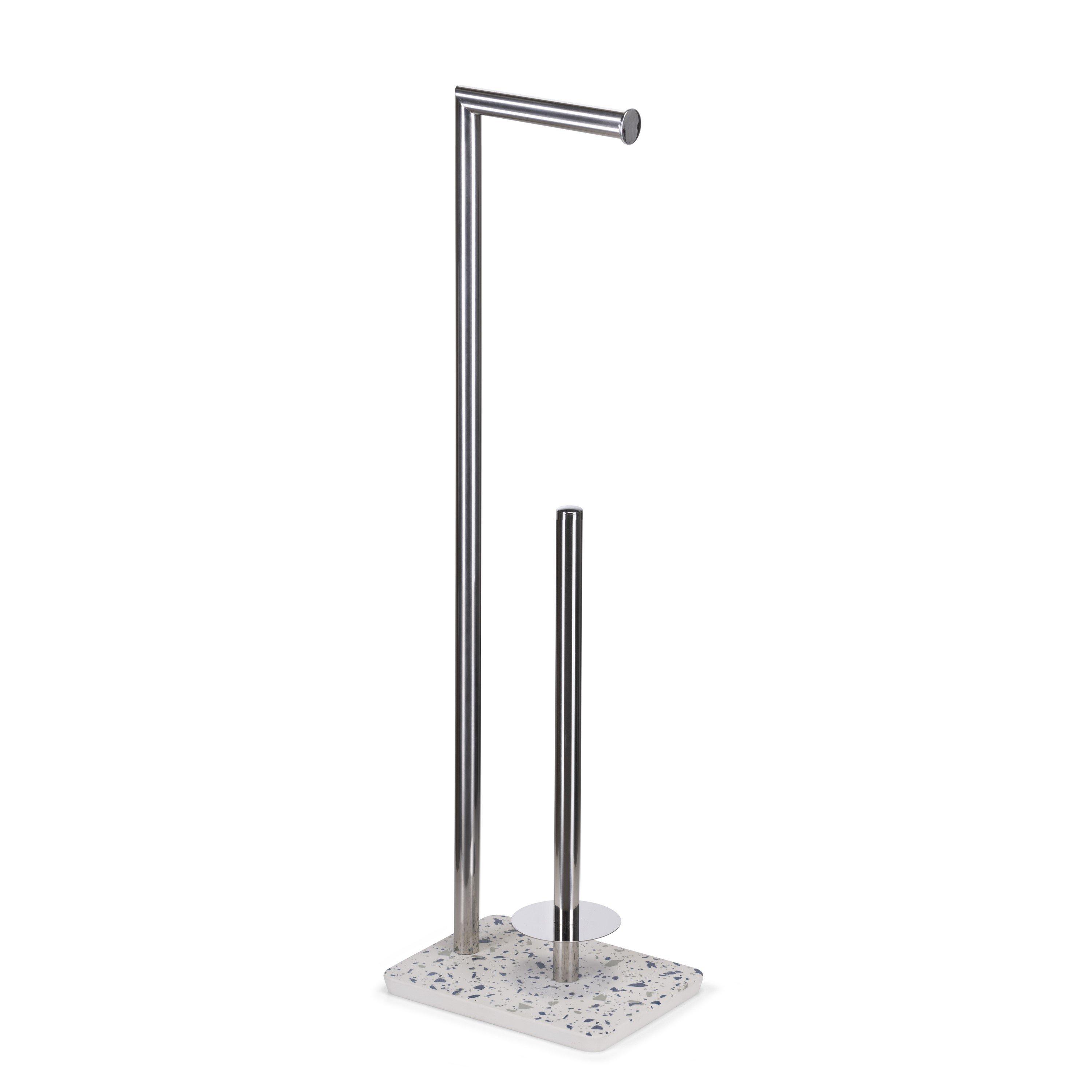 Blue/White - Croydex - Blue Terrazzo Toilet Roll Holder - 3