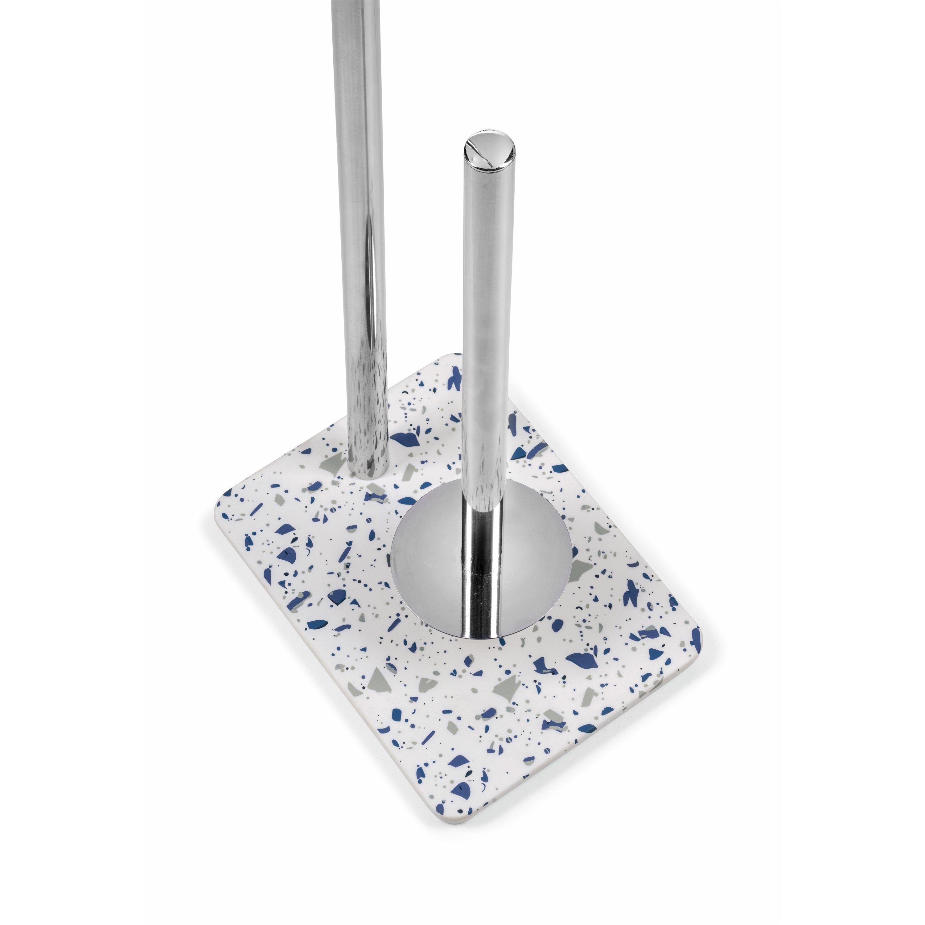 Blue/White - Croydex - Blue Terrazzo Toilet Roll Holder - 4