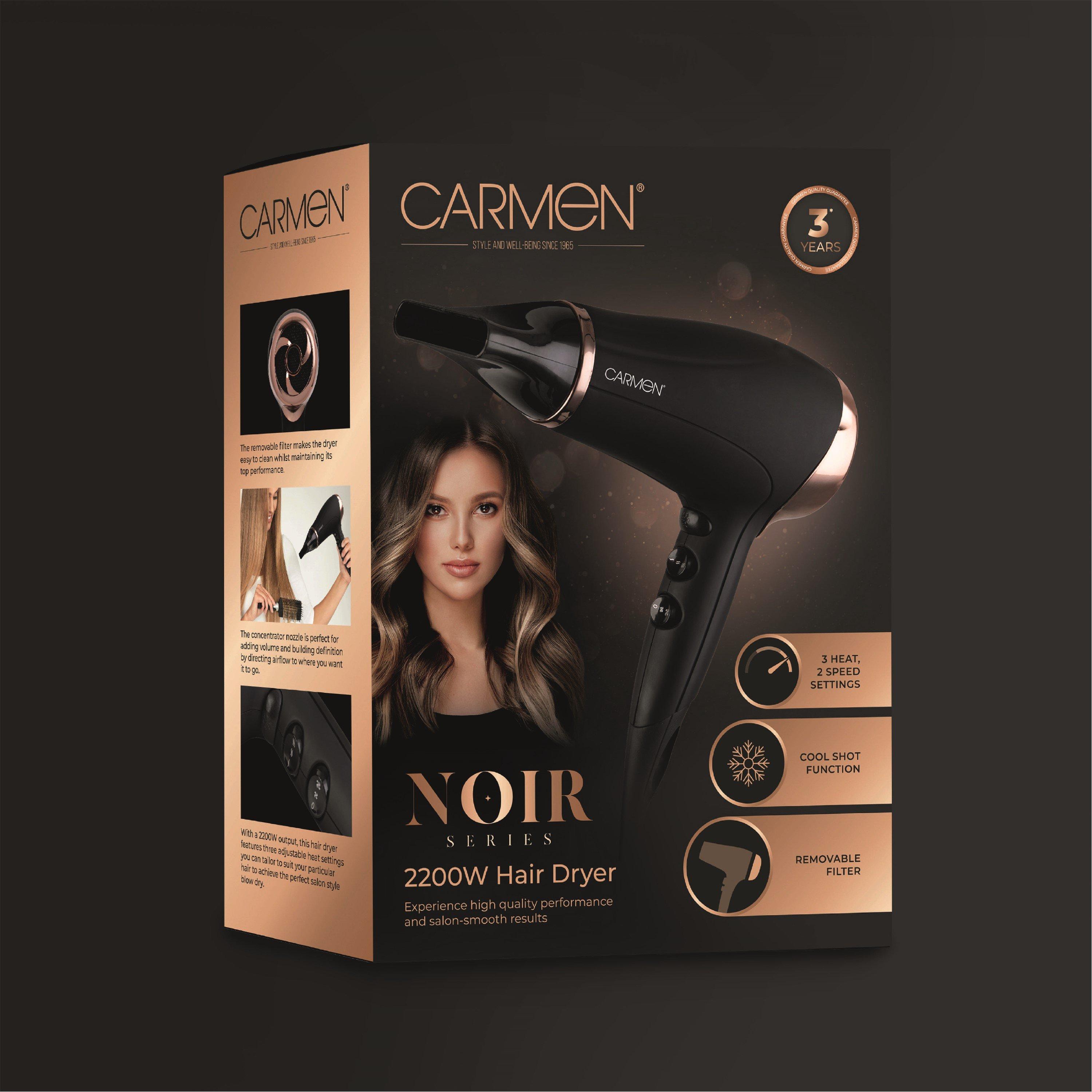Black - Carmen - Noir II 2200W Hair Dryer Black and Copper - 10