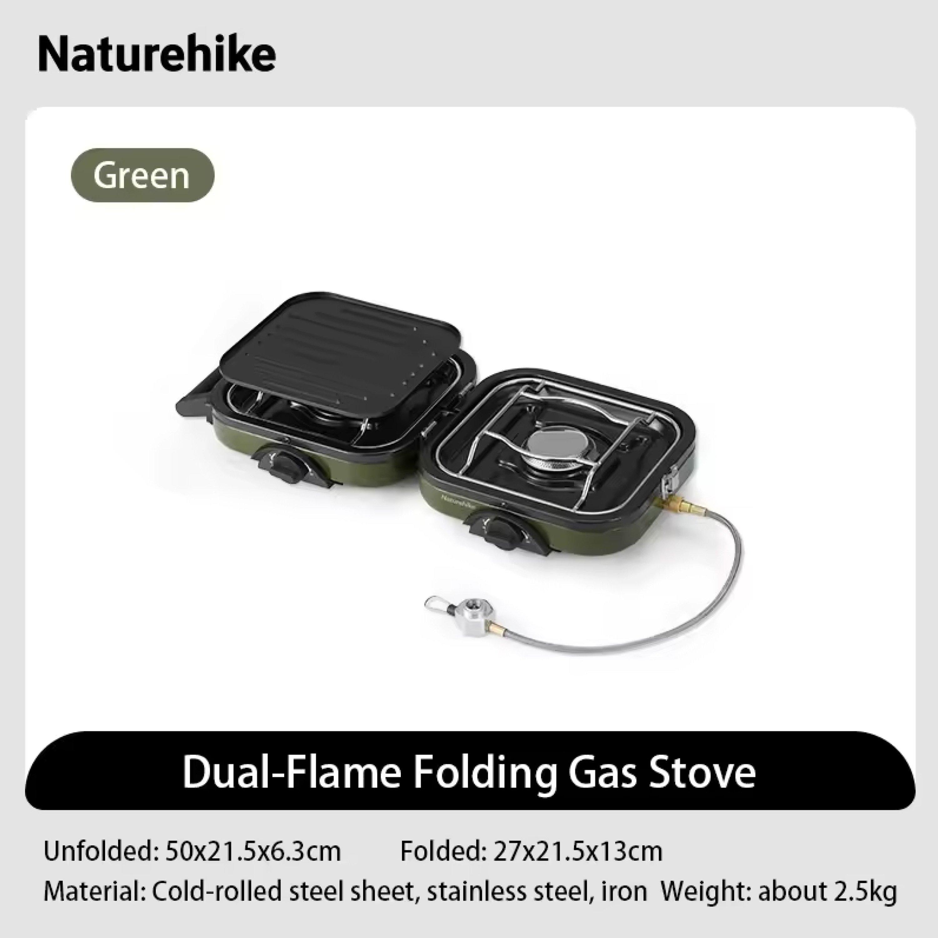 Army Green - Naturehike - Double Burner Folding Gas Stove - 2
