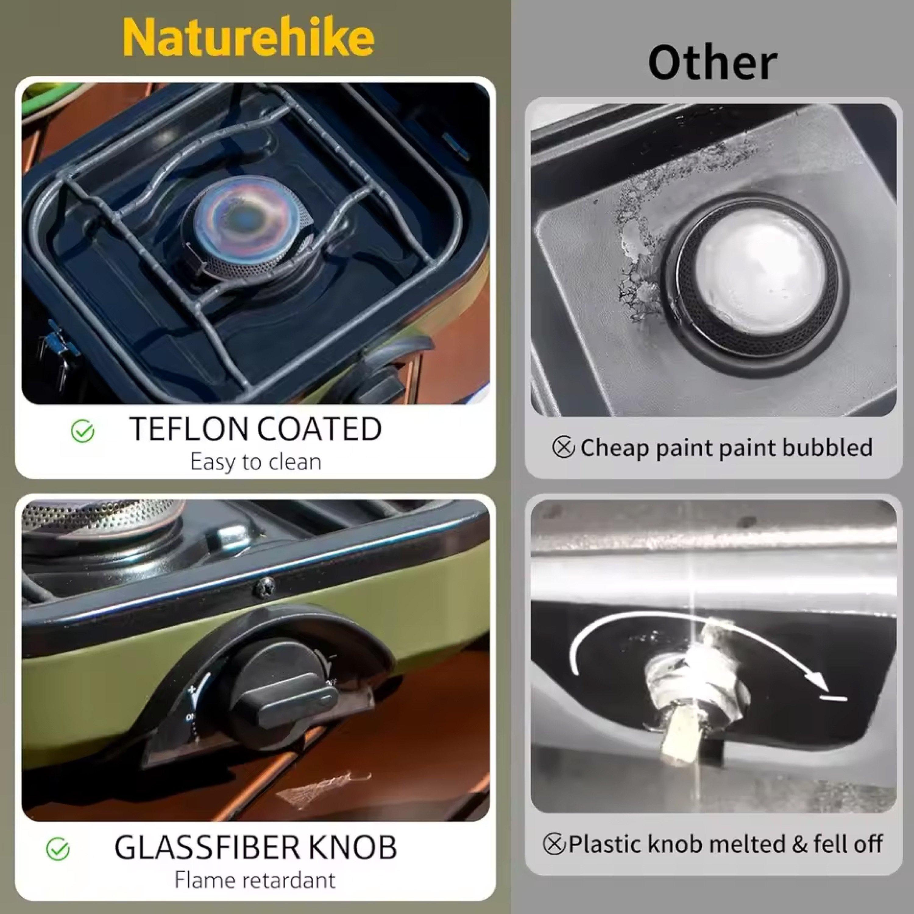 Army Green - Naturehike - Double Burner Folding Gas Stove - 3