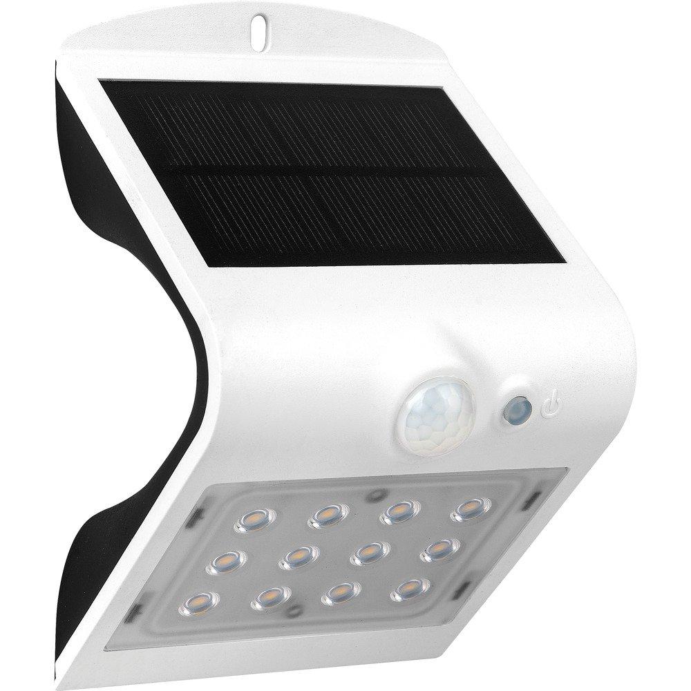 White - Luceco - LED Solar Guardian Wall Light with PIR - 1