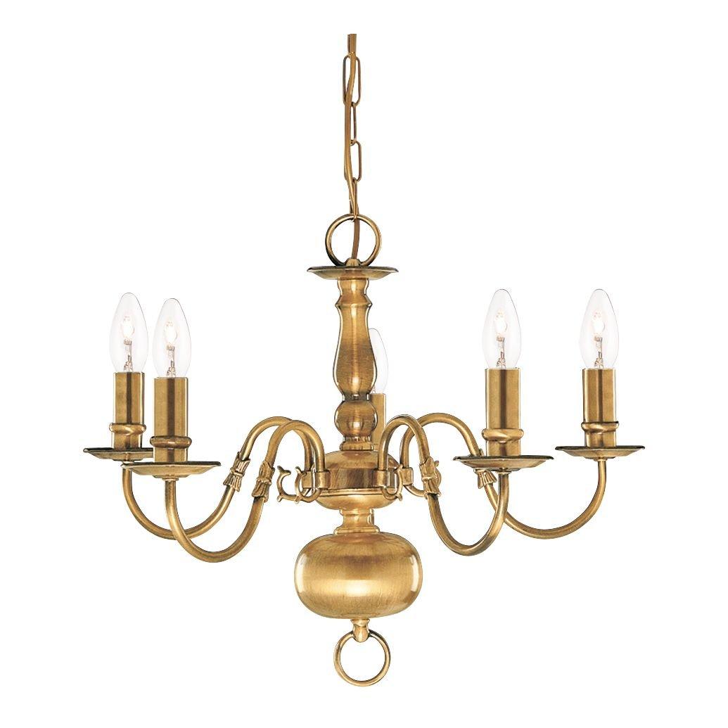 Brass - Lighting Collection - Versaille 5Lt Pendant - Solid Brass Metal - 2