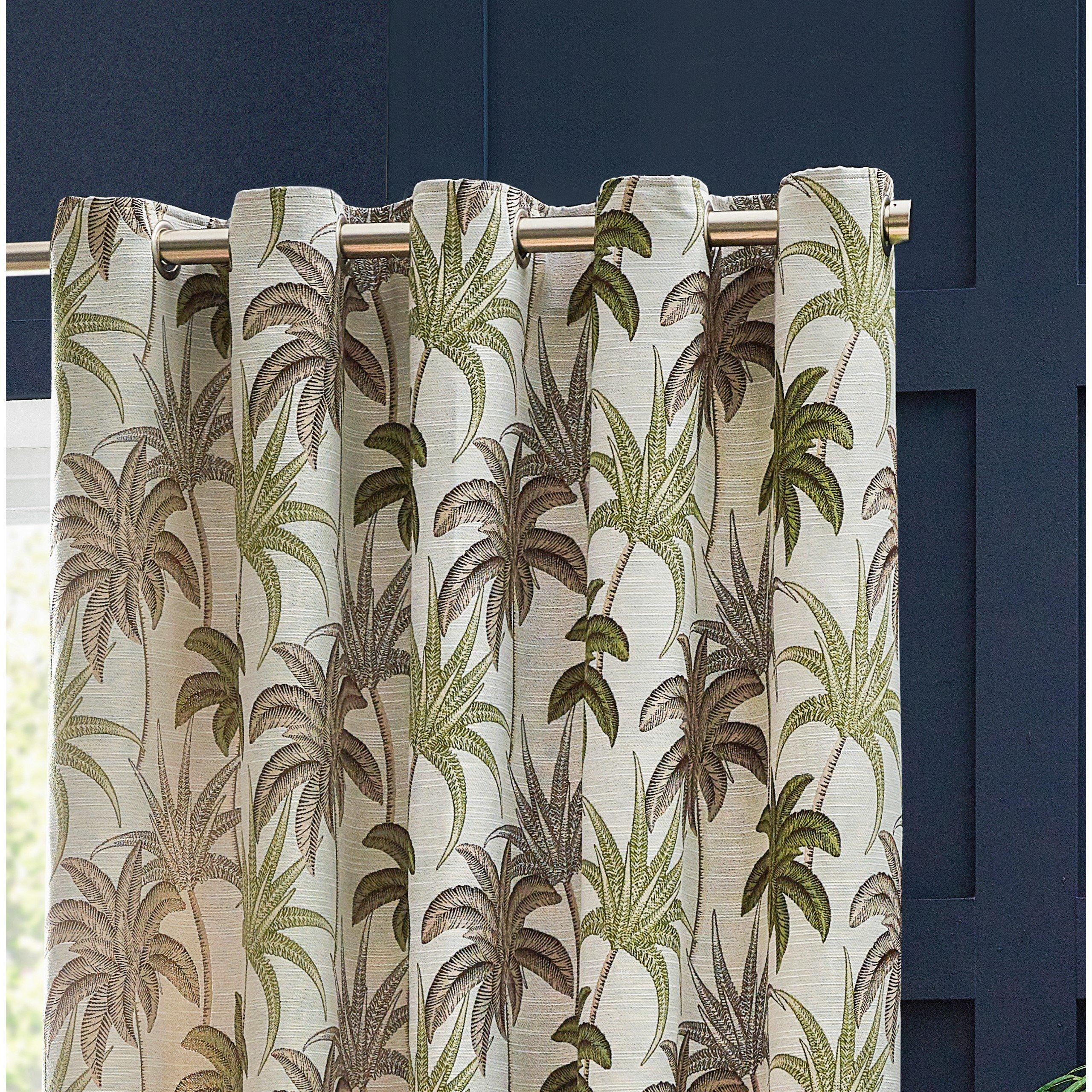Green - Wylder - Galapagos  Jacquard Eyelet Curtains - 2