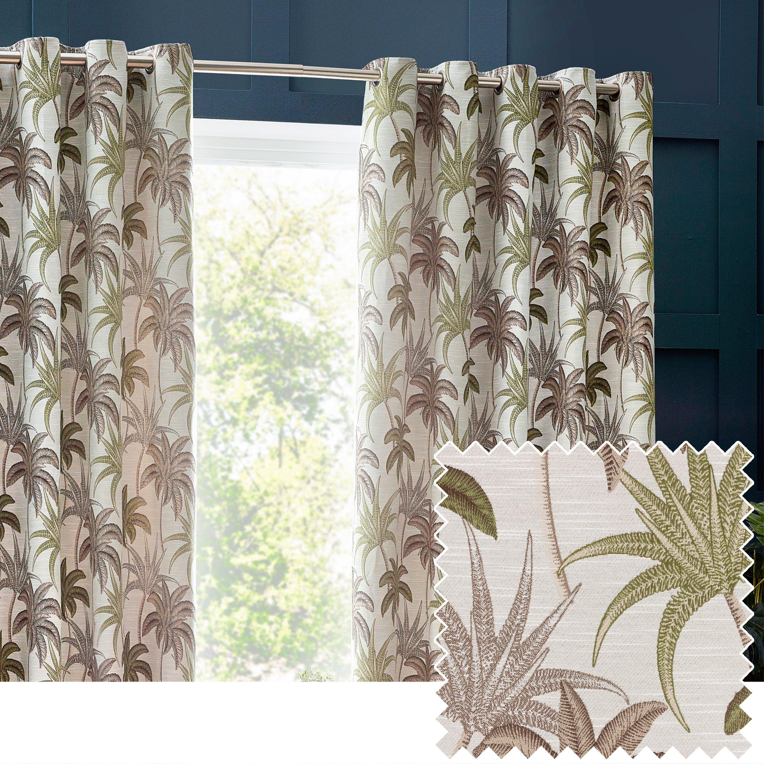Green - Wylder - Galapagos  Jacquard Eyelet Curtains - 6