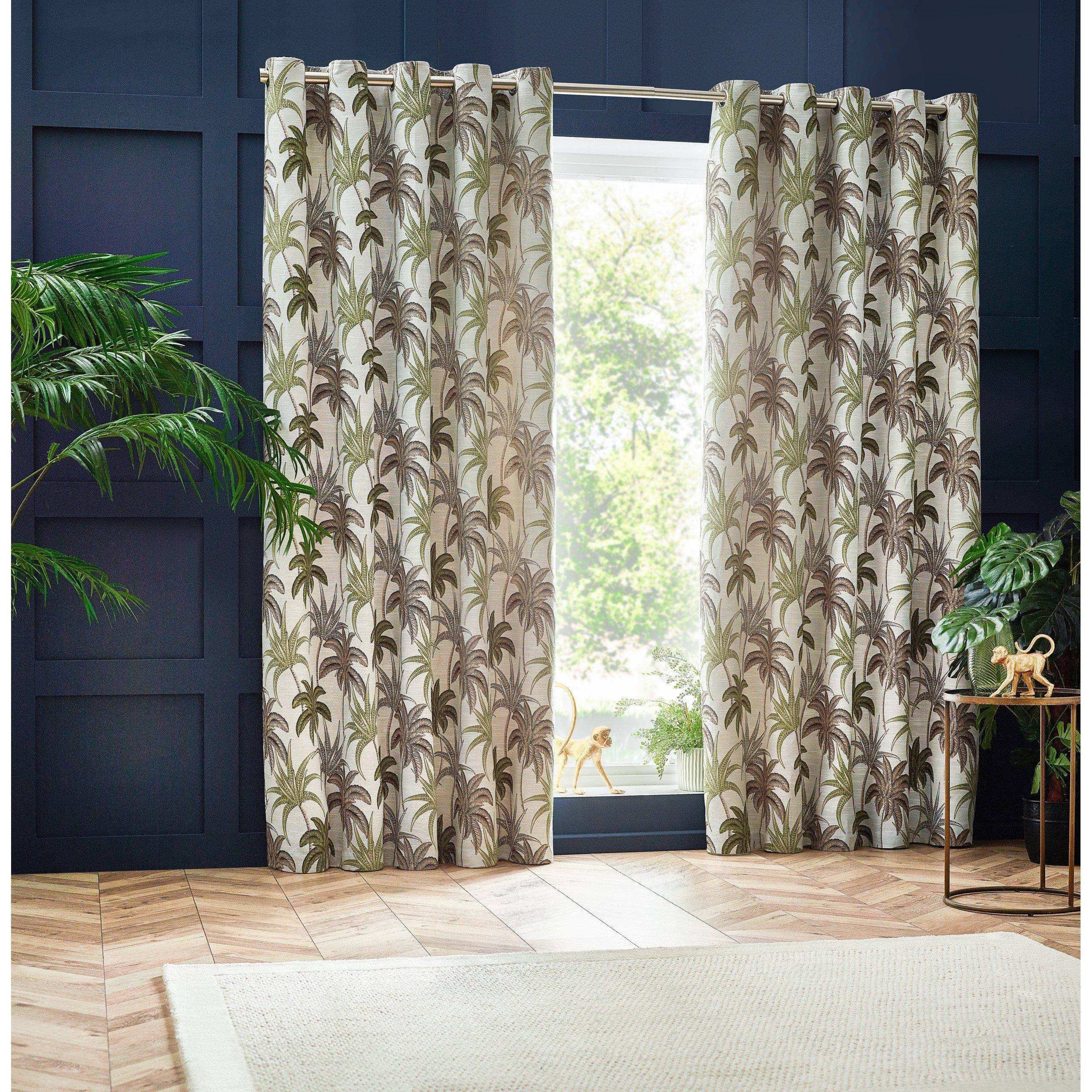 Green - Wylder - Galapagos  Jacquard Eyelet Curtains - 5