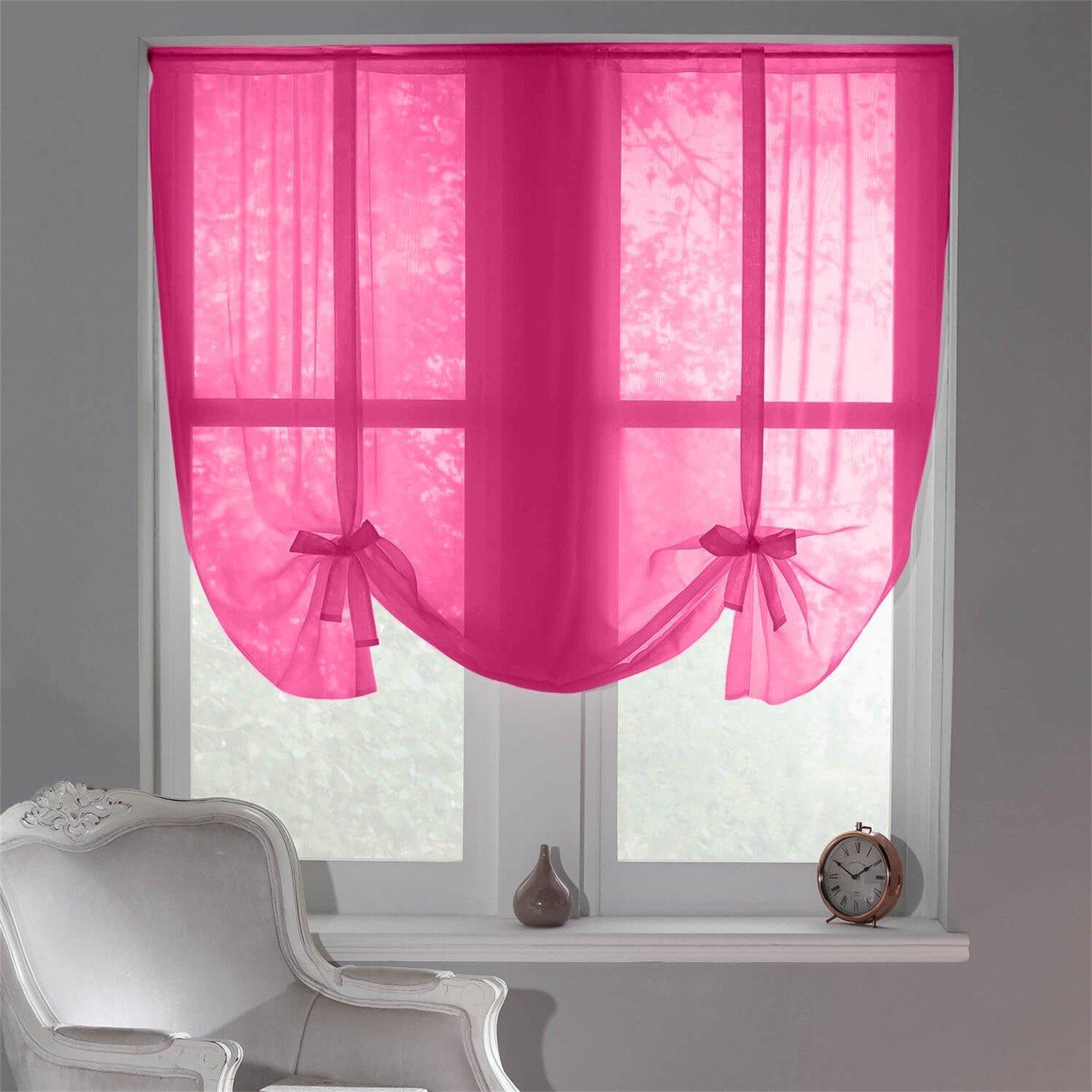 Cerise - Alan Symonds - Plain Voile Tie Up Blinds - 1