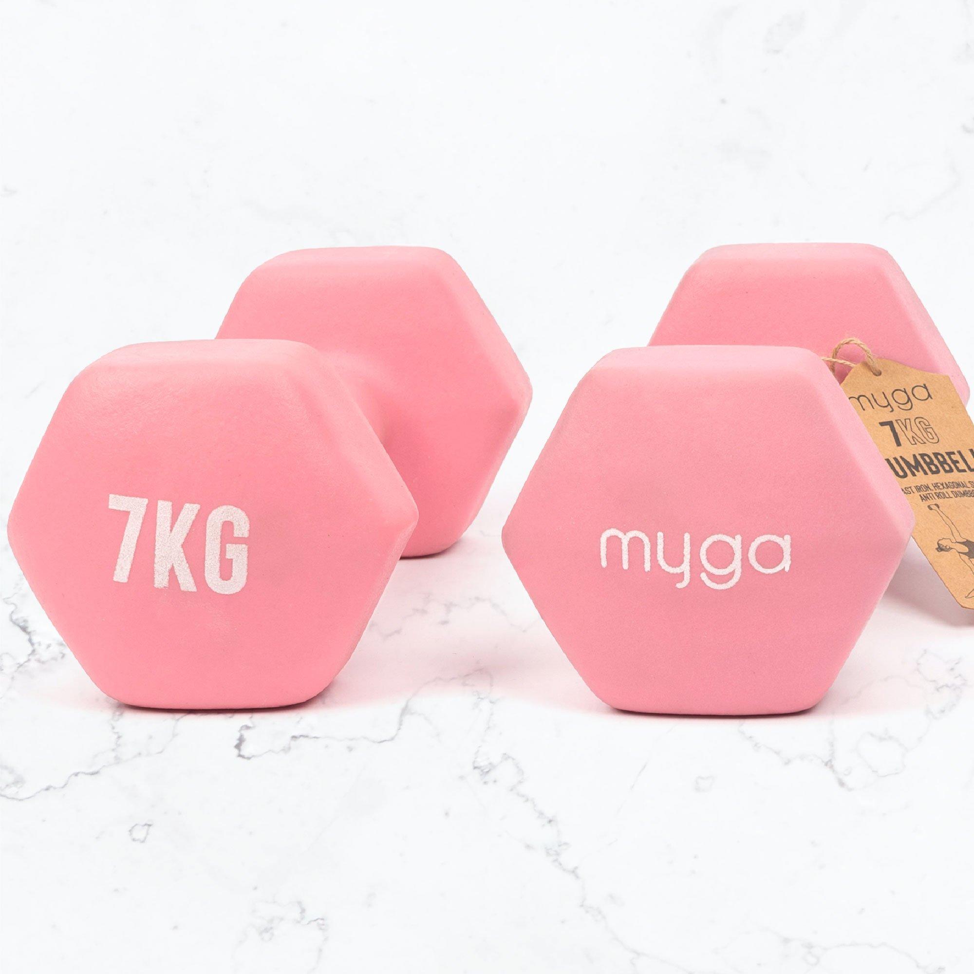 Pink - Myga - Myga Hex Dumbbells - 4